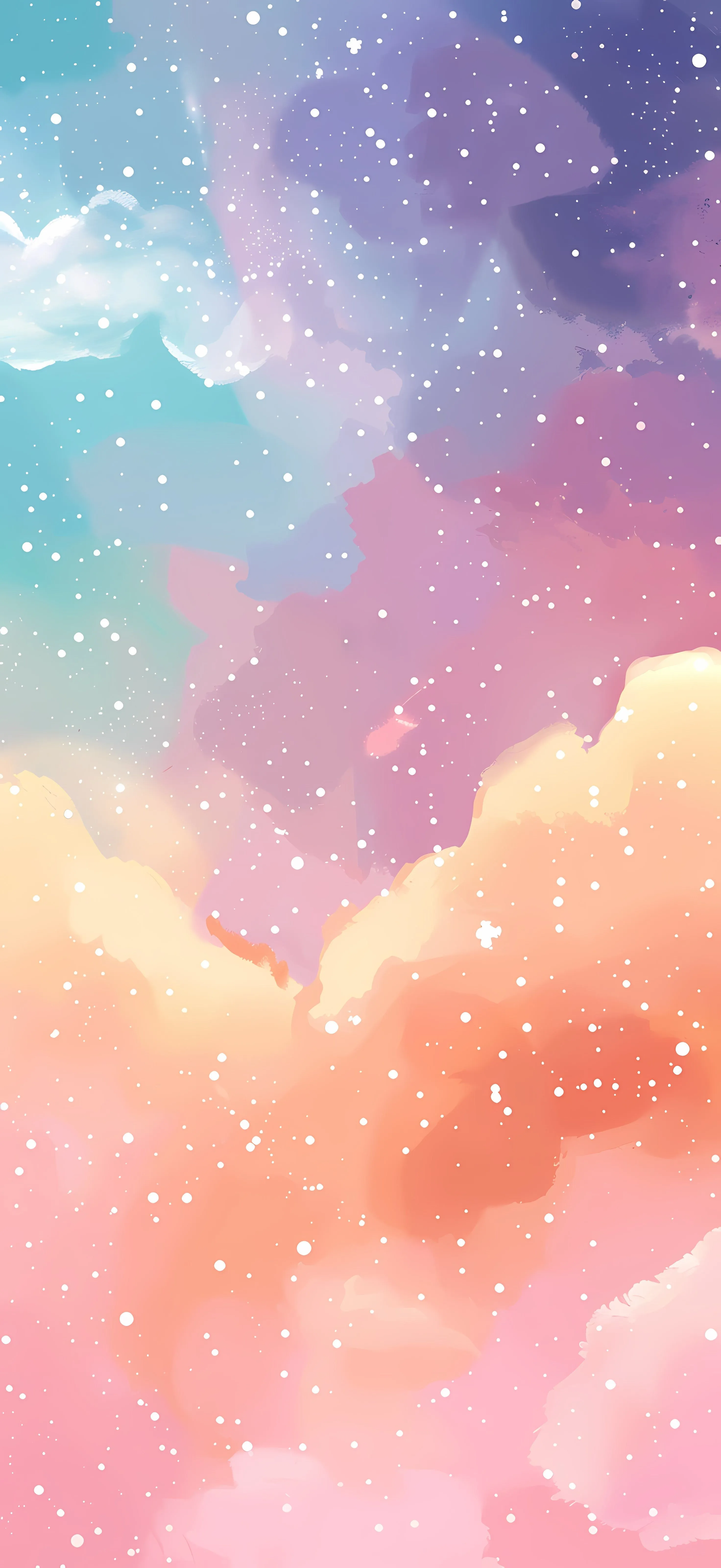 Colorful Artistic Sky with Soft Pastel Colored Clouds