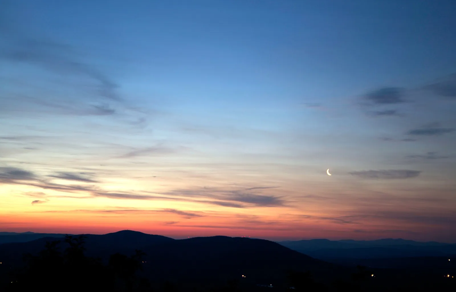 Colorful Sunset Over Hills and Clouds Free 4K Image