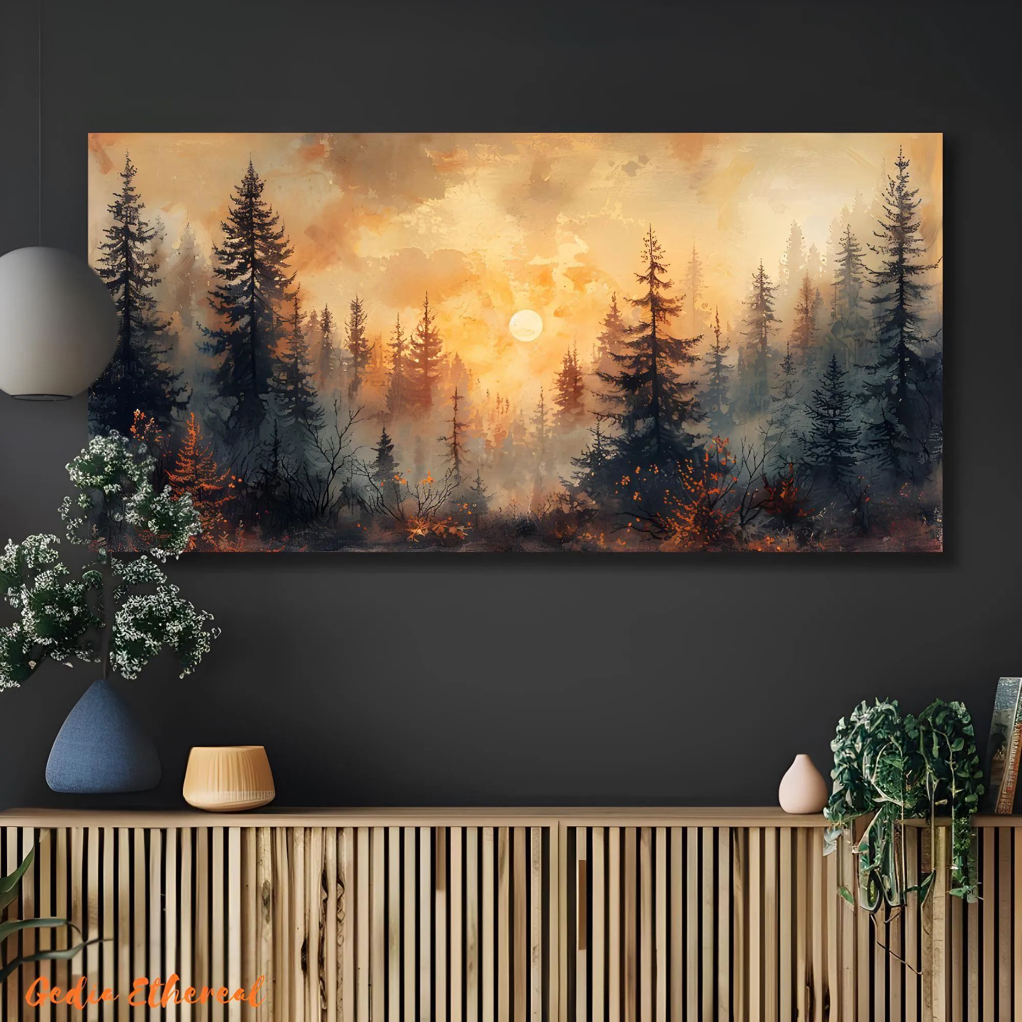 Cozy Living Room with Rainy Window and Fireplace