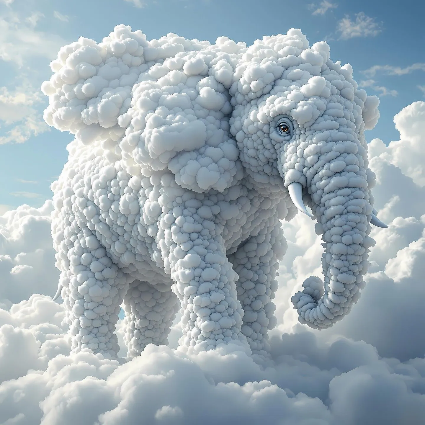 Creative Cloud Sculpture Shaped Like an Elephant in the Sky