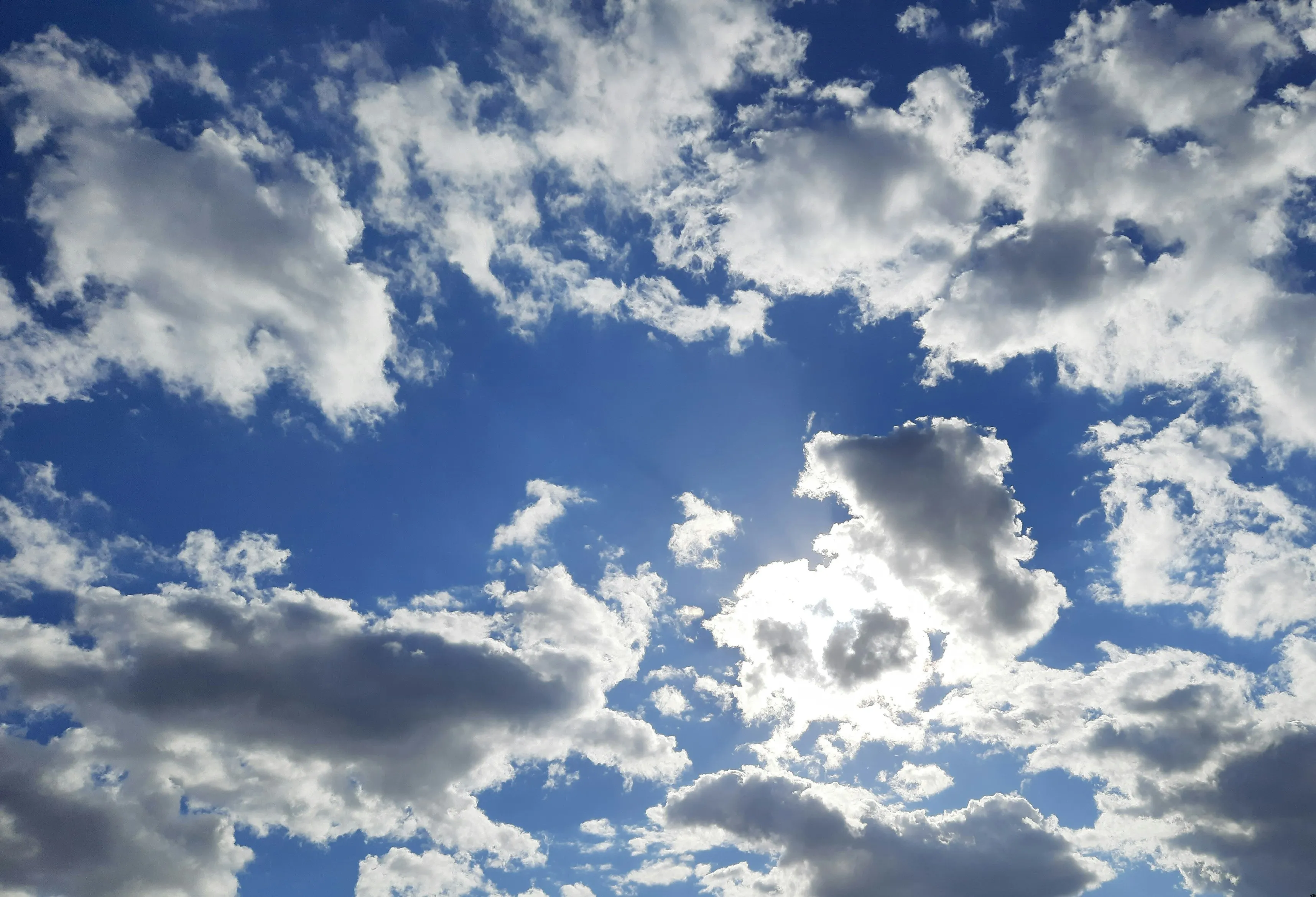 Dramatic Sky Full of White Clouds Over Bright Horizon