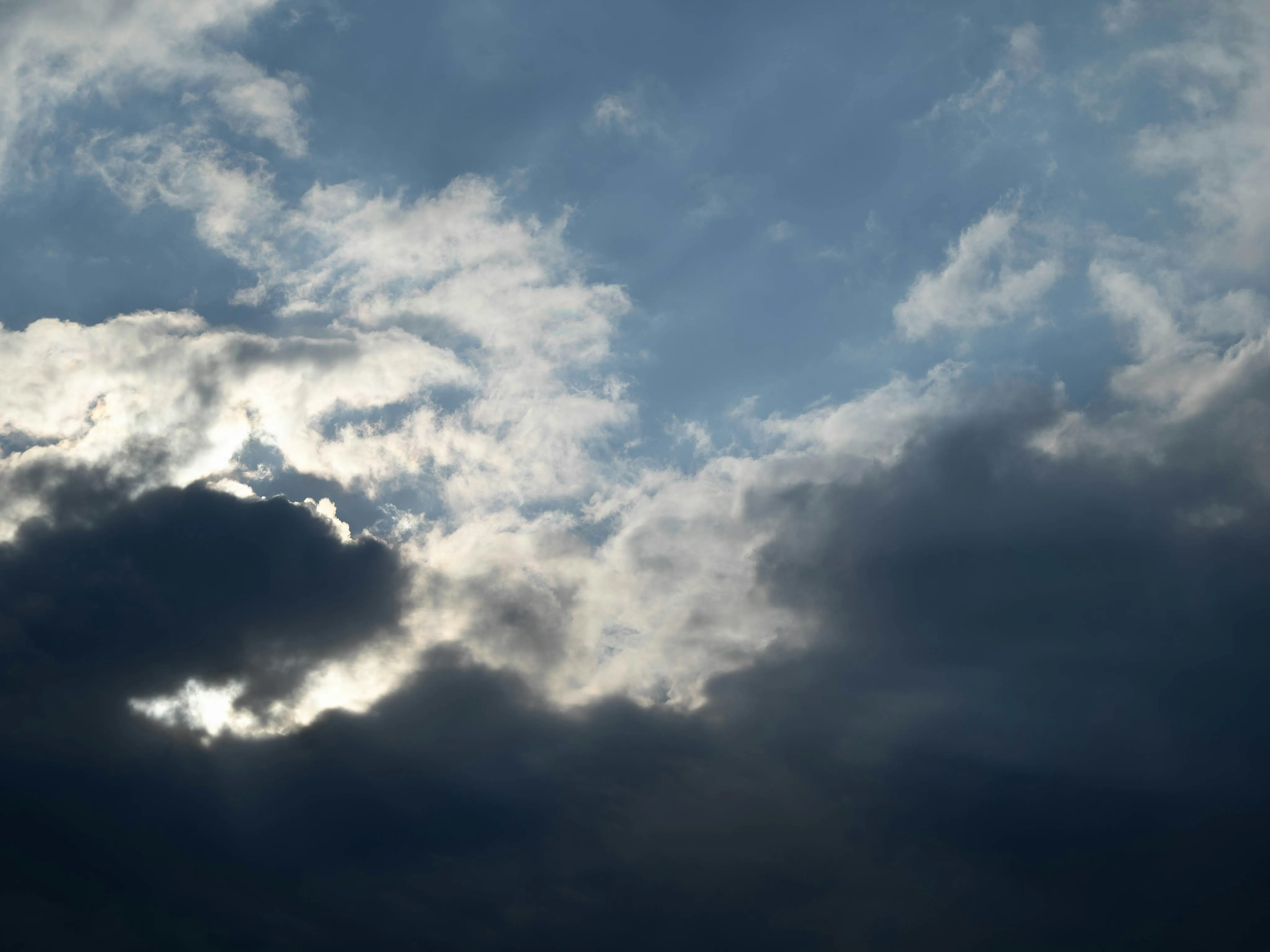 Dramatic Sky with Dark Clouds Blocking the Sun Wallpaper