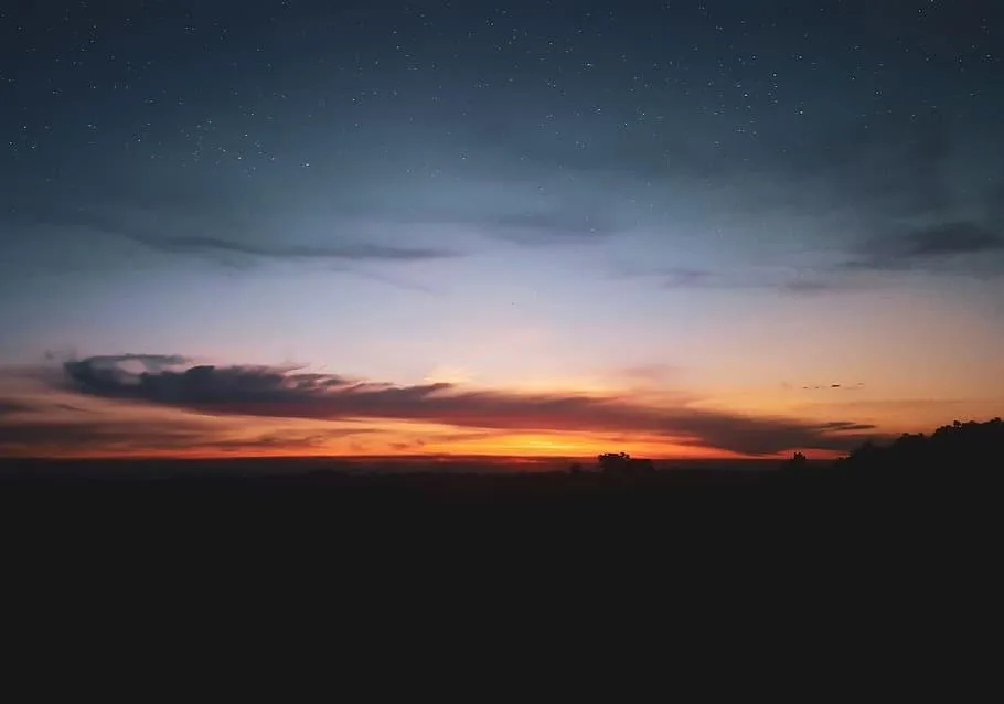 Dramatic Sunset Over the Ocean with Dark Cloud Skies