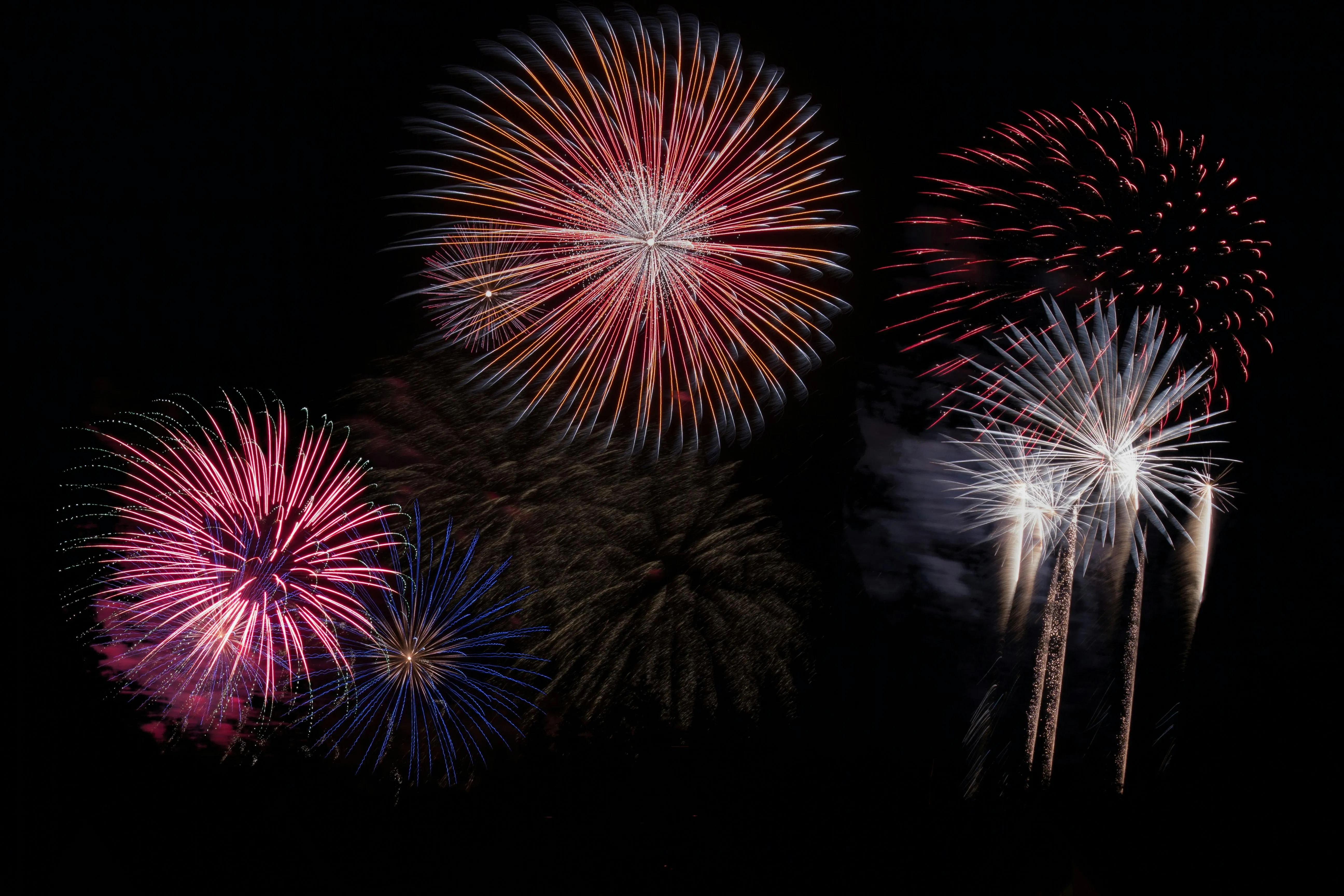 Fireworks Lighting Up Night Sky with Vibrant Colors