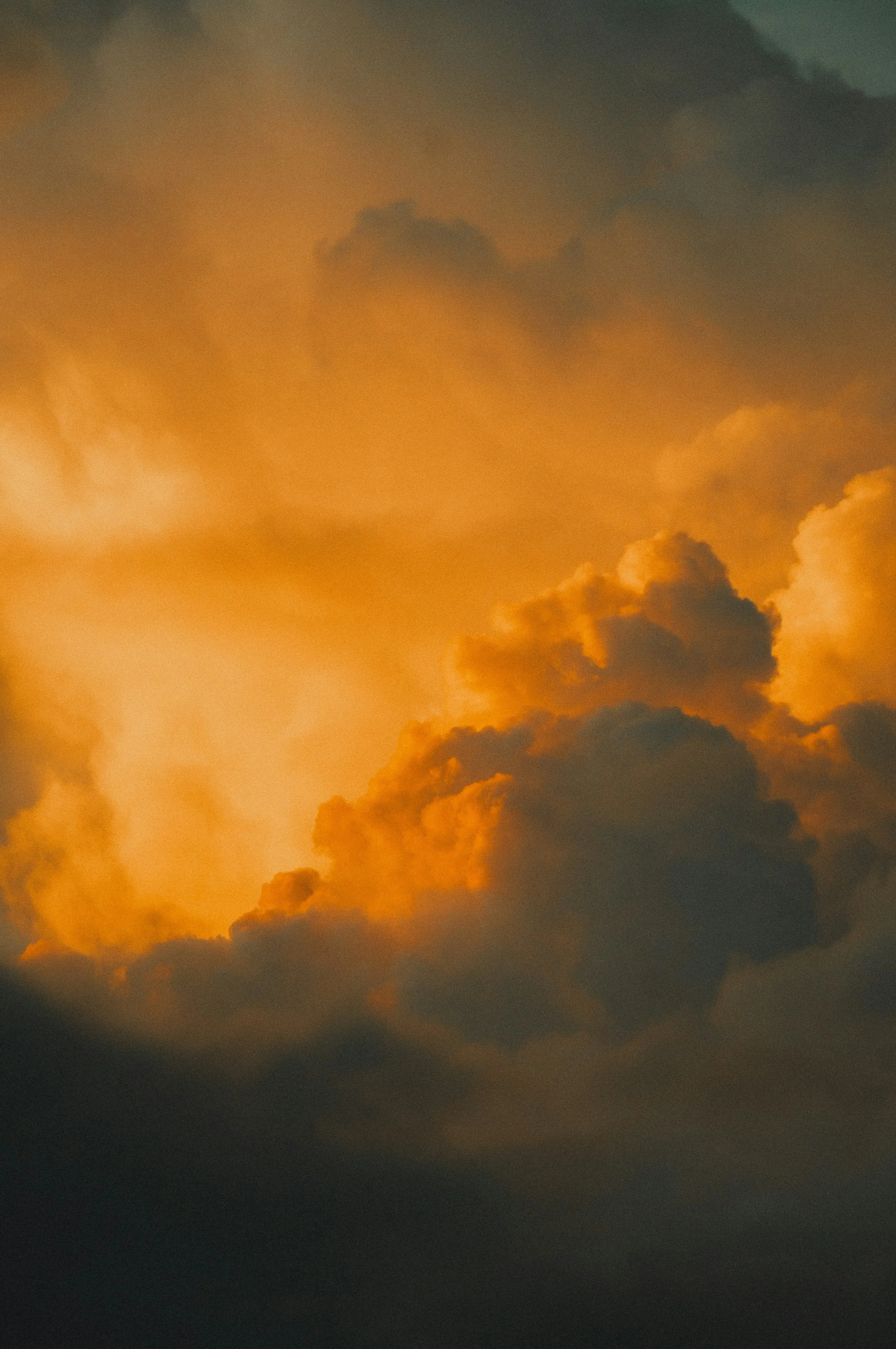 Golden Hour Sky with Warm Colored Clouds During Sunset