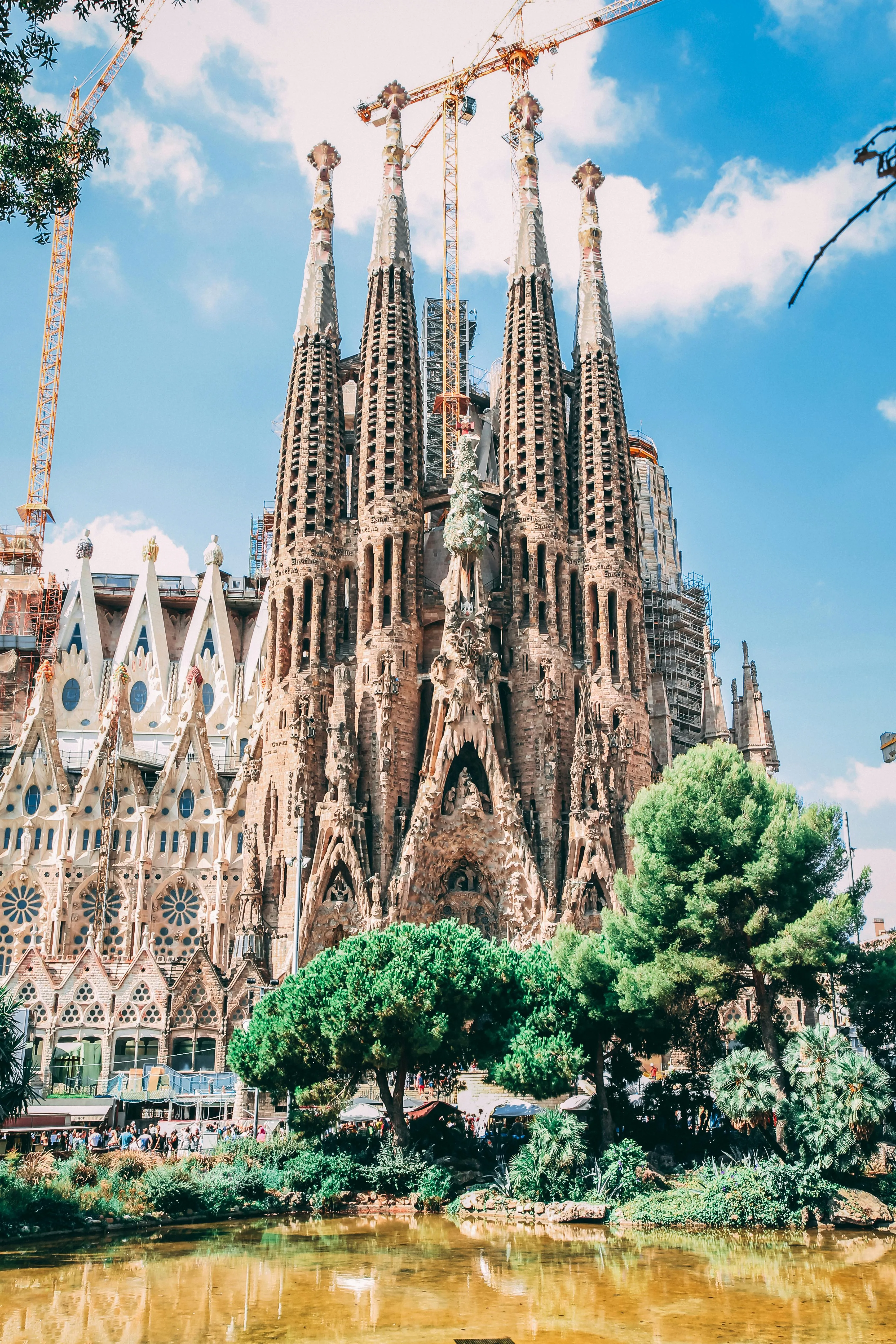Historic Cathedral Framed By Blue Sky and Light Clouds