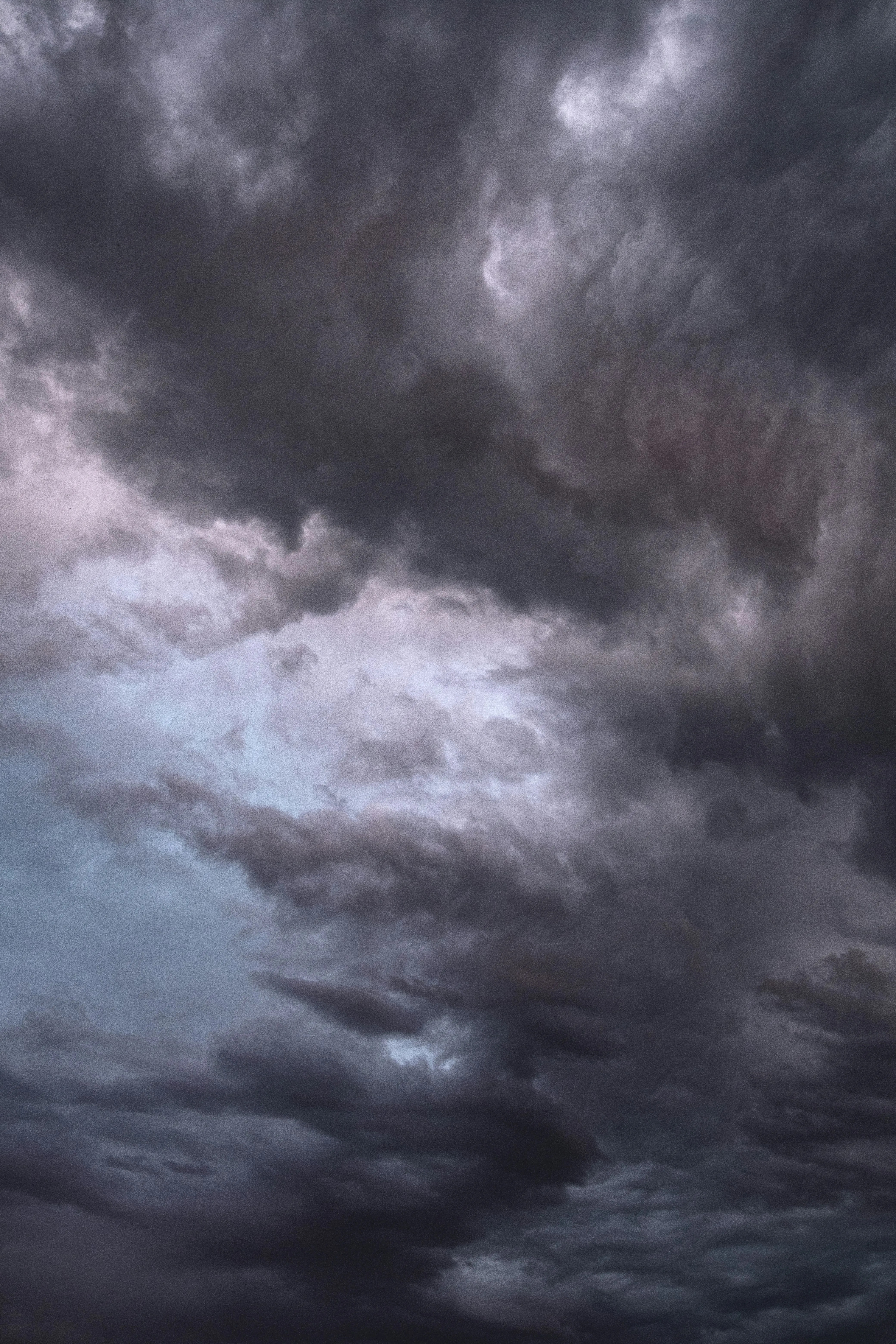 Intense Thunderstorm Clouds Rolling Through a Dark Sky