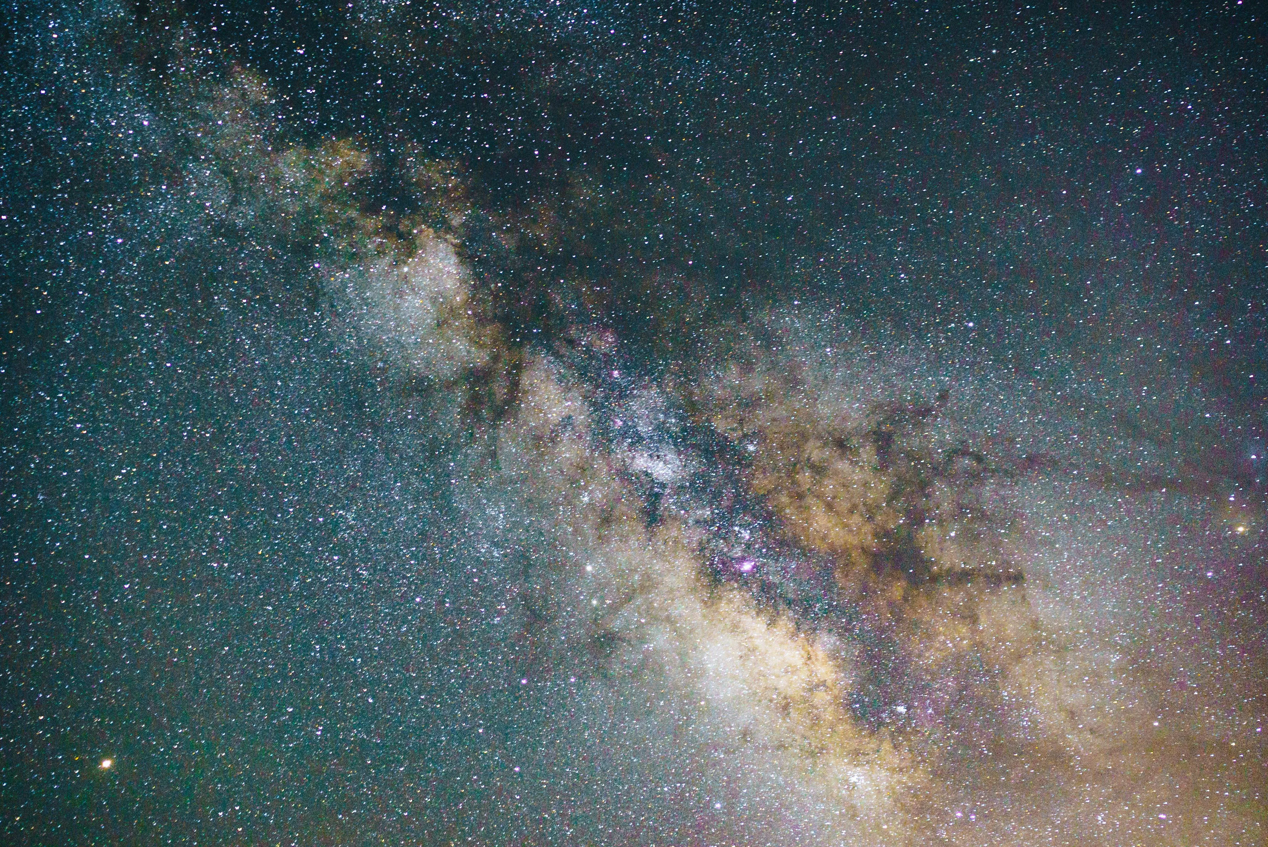Milky Way Galaxy Brightly Visible Over Dark Mountain