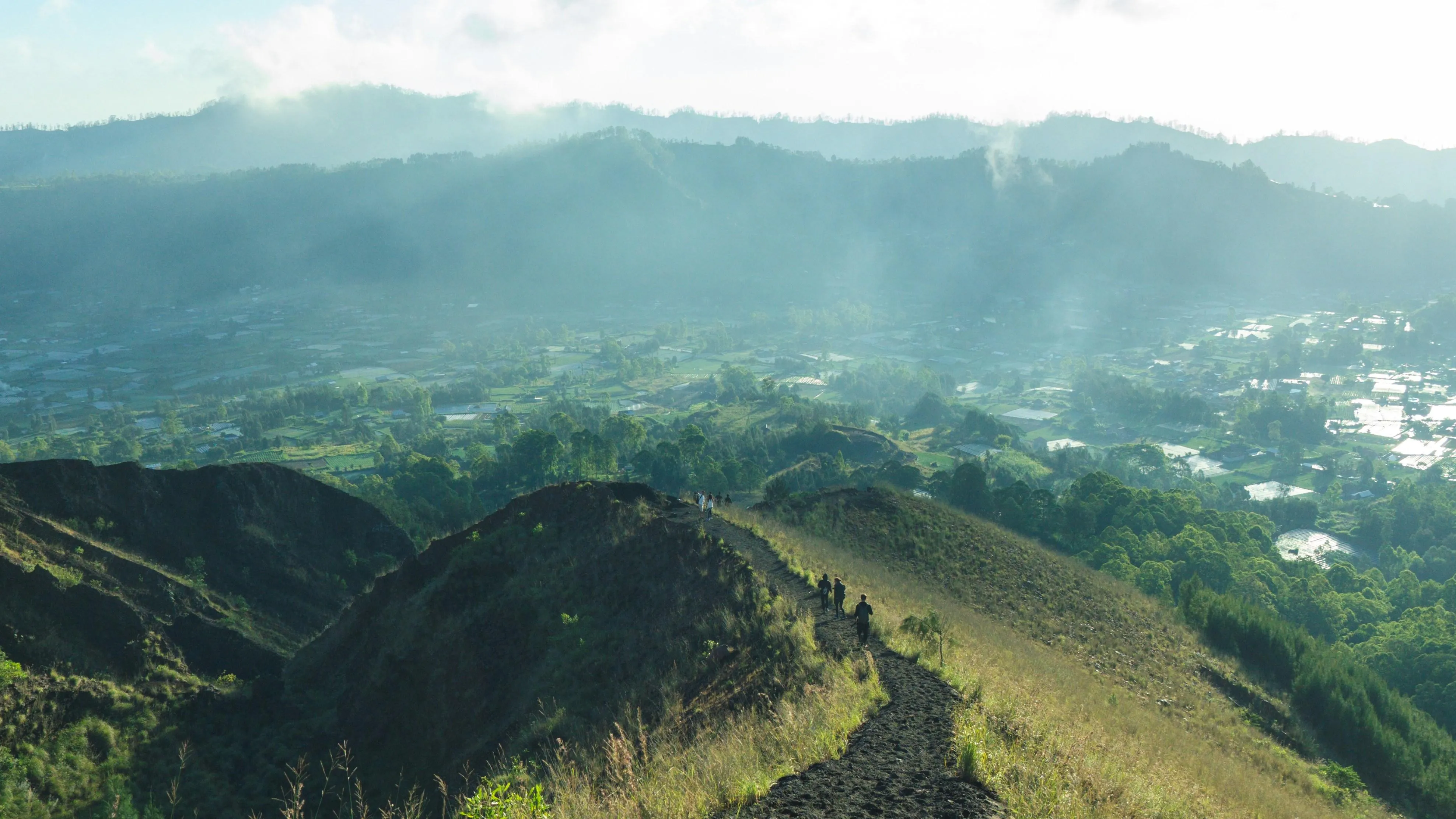 Rolling Hills and Foggy Valley in Early Morning Light
