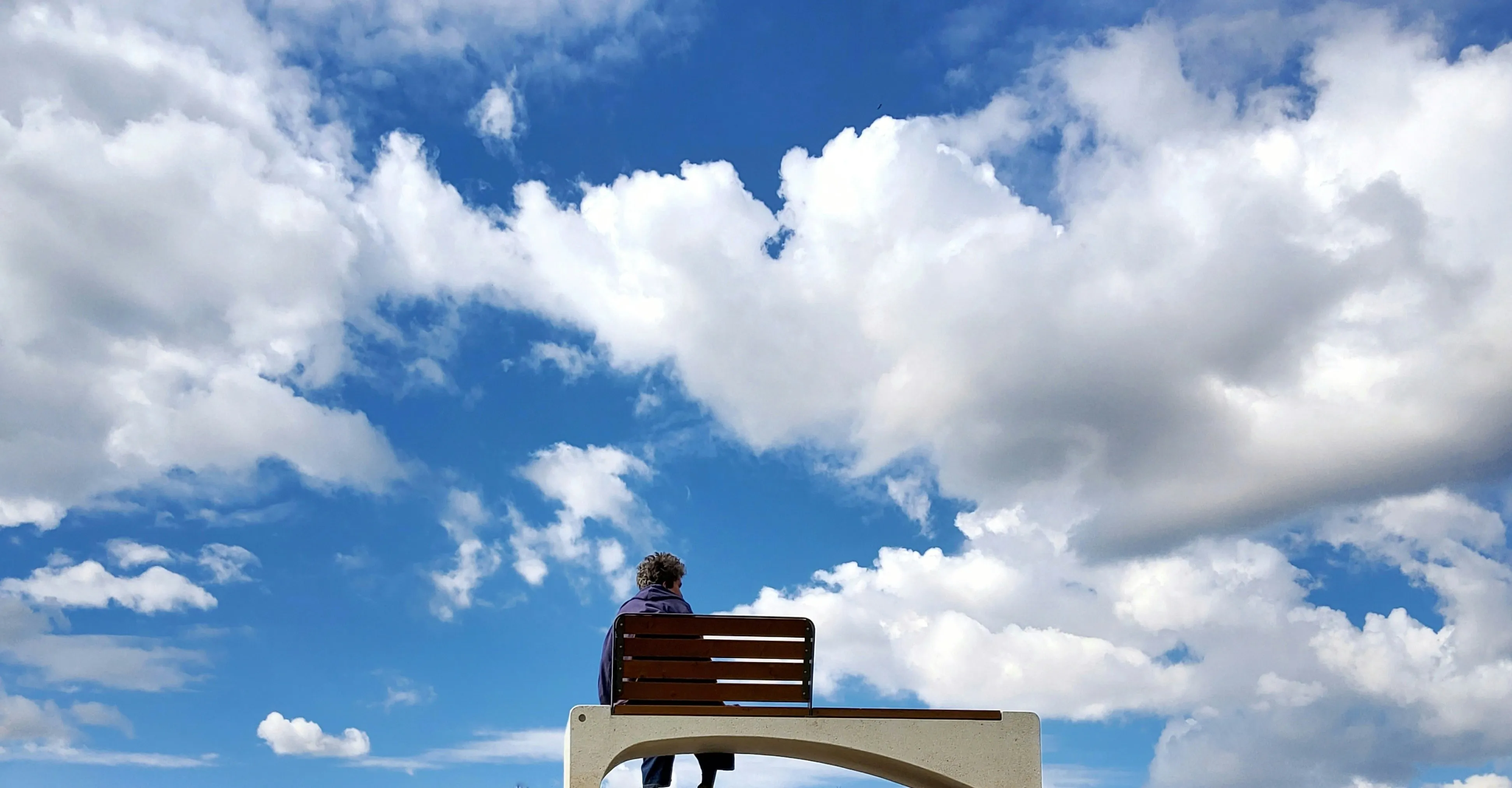 Scenic View From Rooftop with Towering Cumulus Clouds
