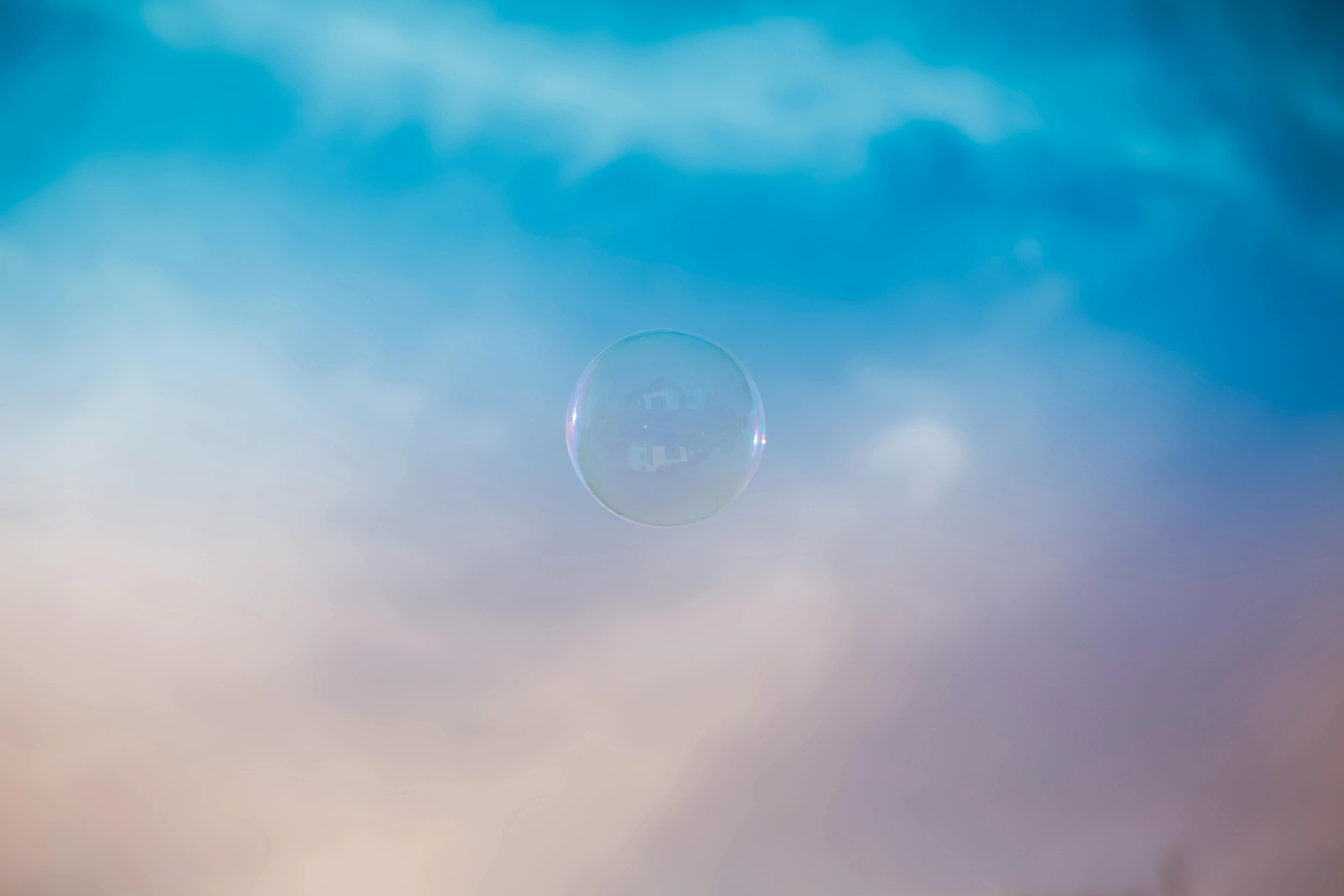 Soft Blue Sky with Light Clouds and Circle Drop Image