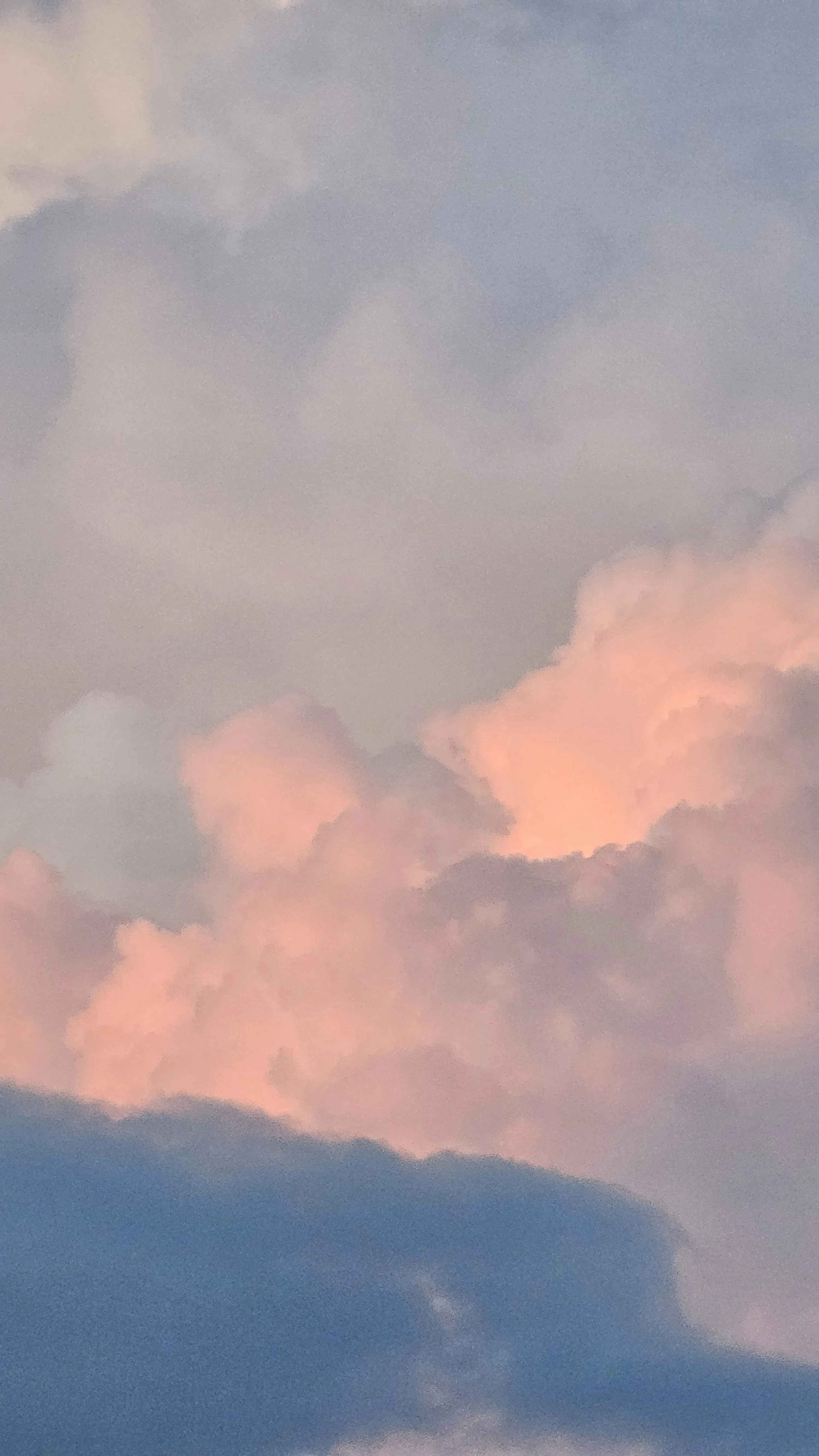Soft Pink Clouds Glowing in Warm Evening Light Image
