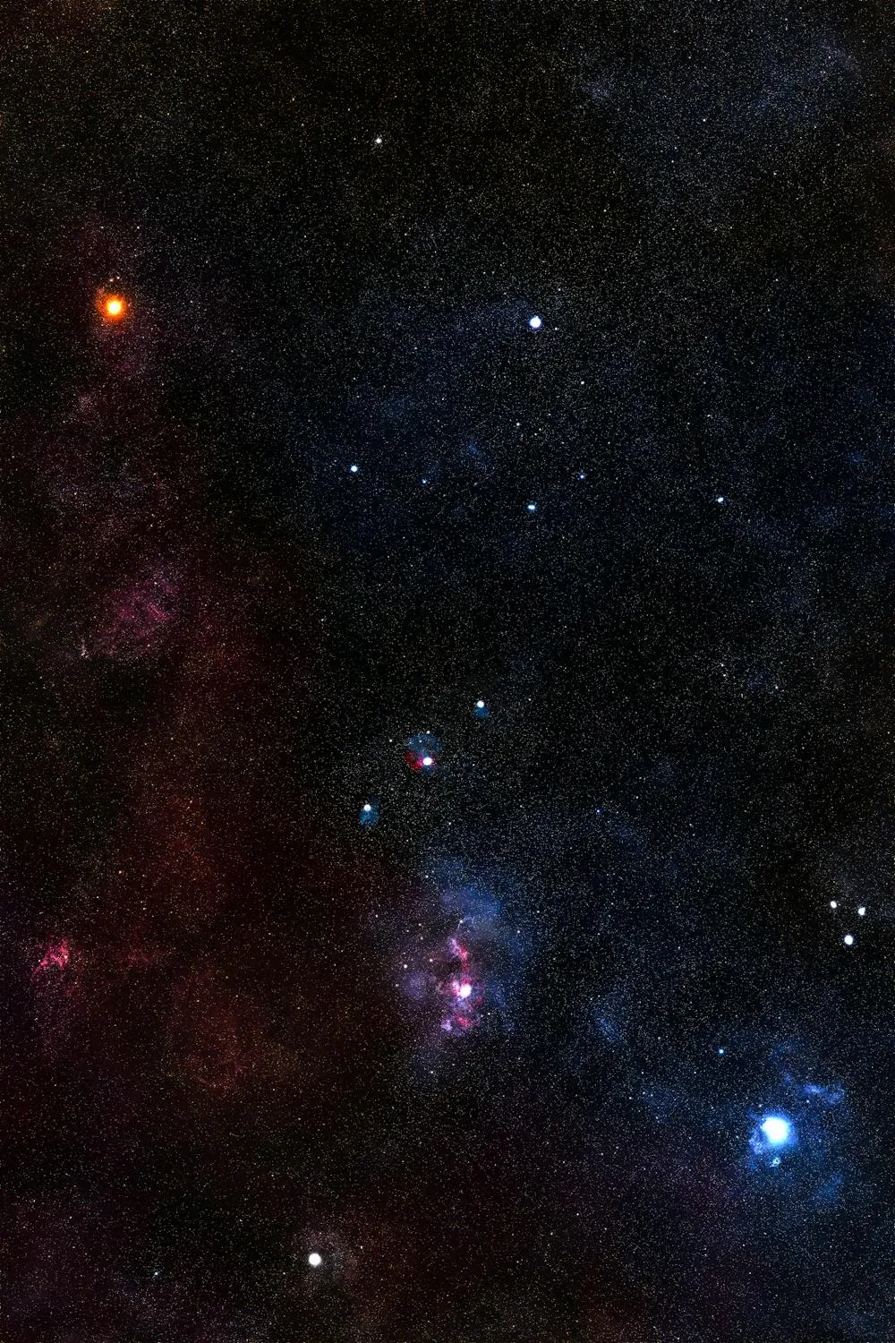 Stars and Nebulae Visible in Deep Space Cloud Scene