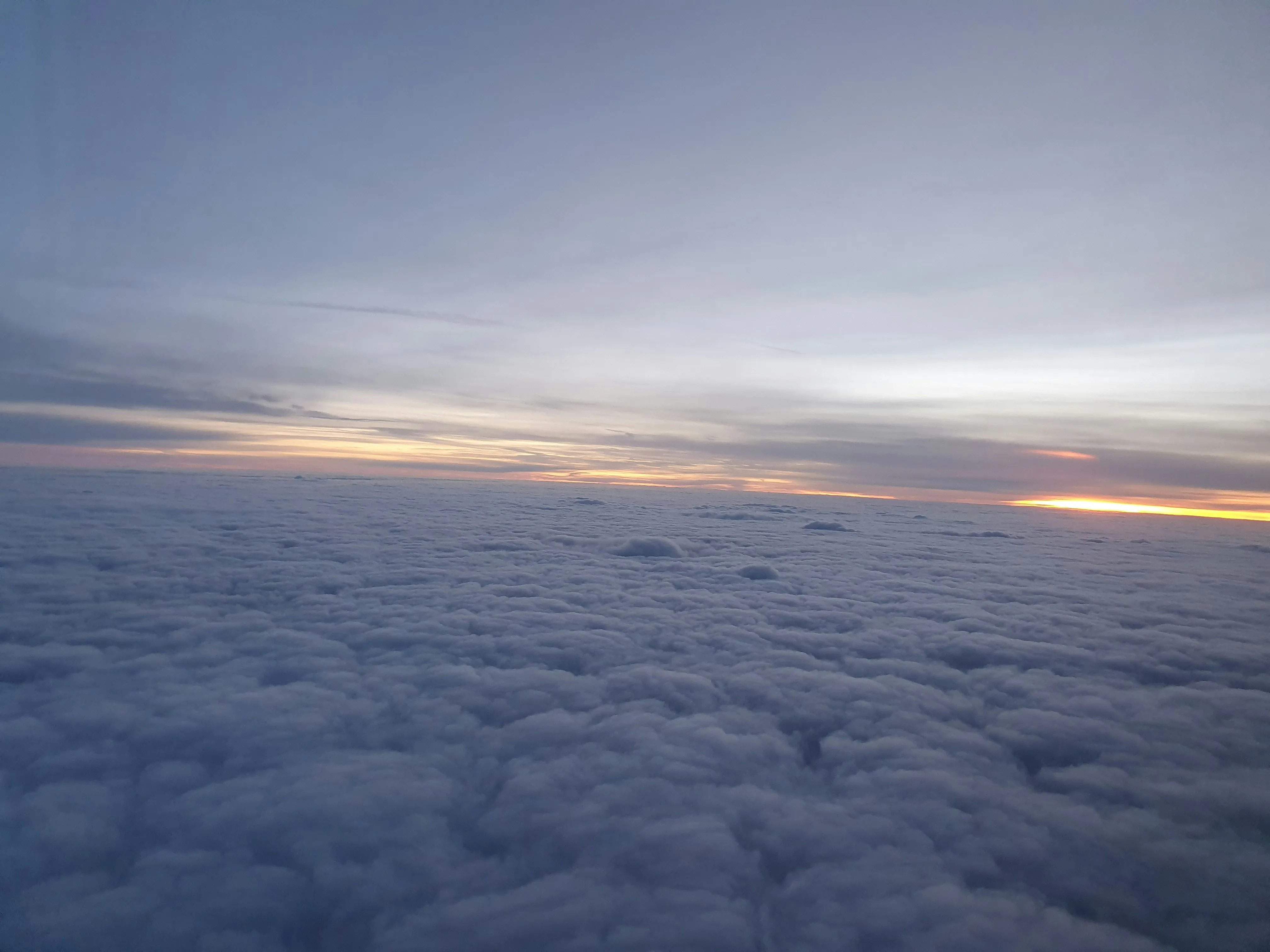 Stunning Aerial View of Clouds at Sunset Horizon Wallpaper