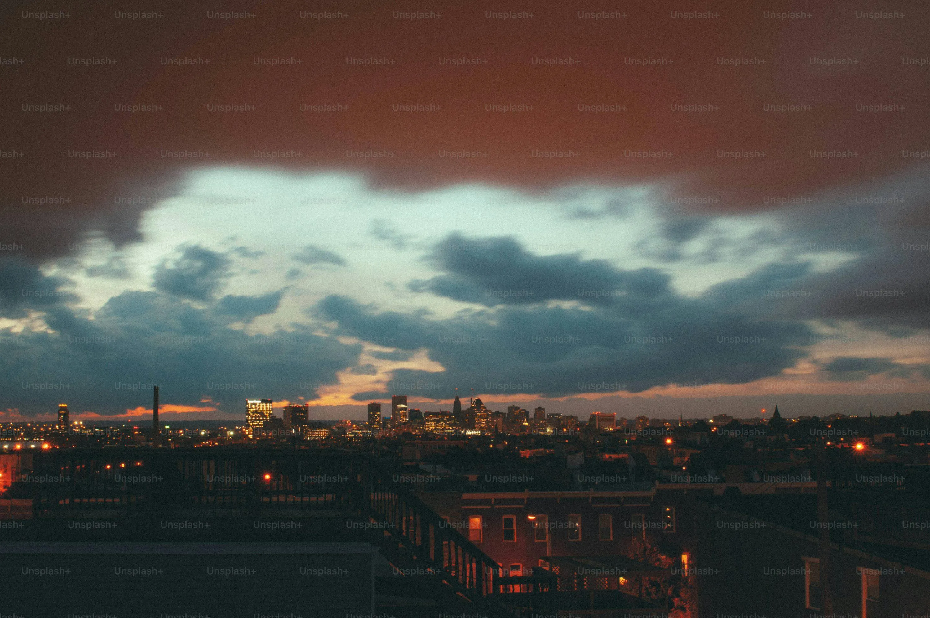 Sunset Glow Reflecting on Ocean Waves During Light Rain