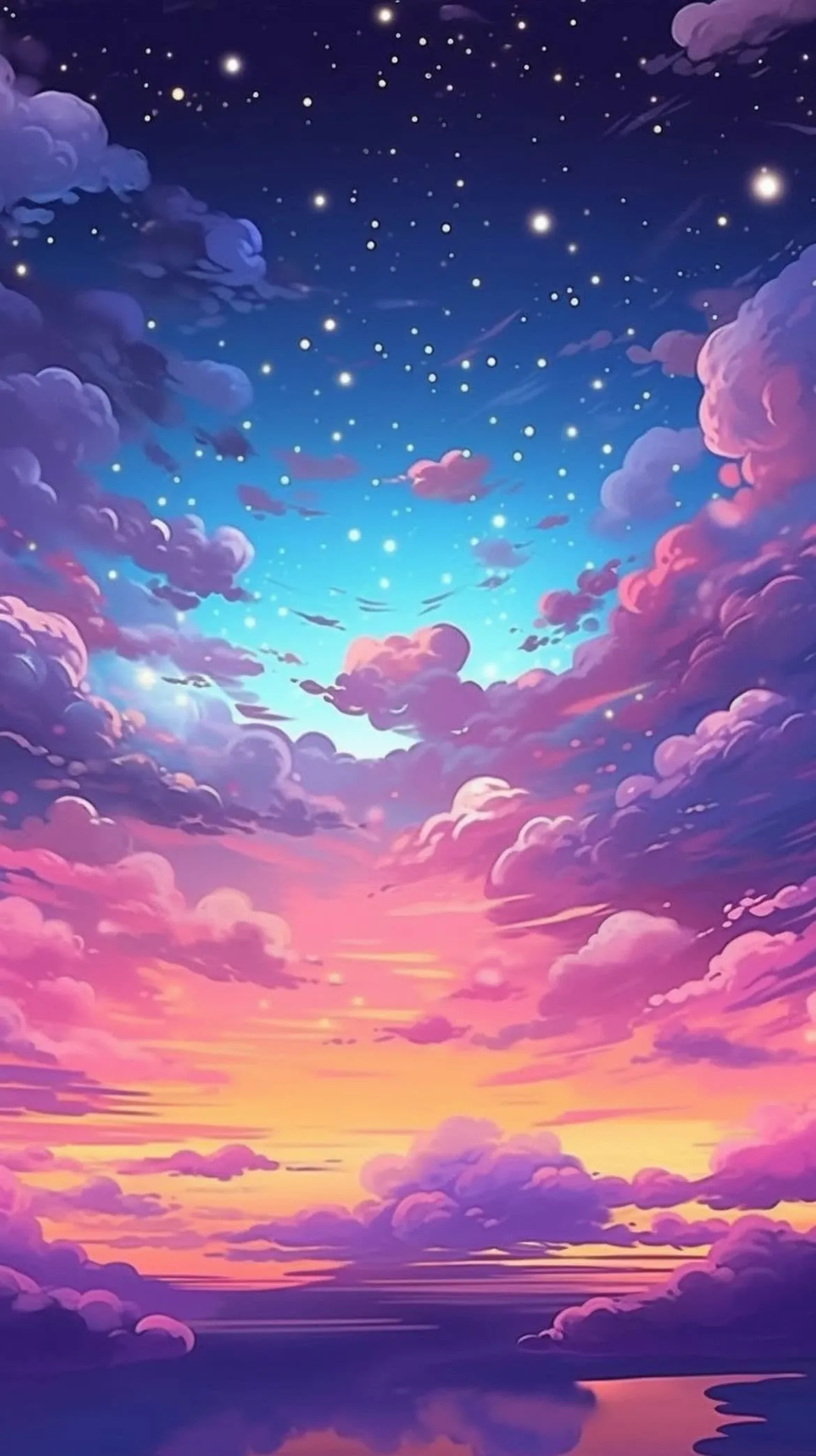 Vibrant Pink and Purple Clouds at Twilight Free HD Image