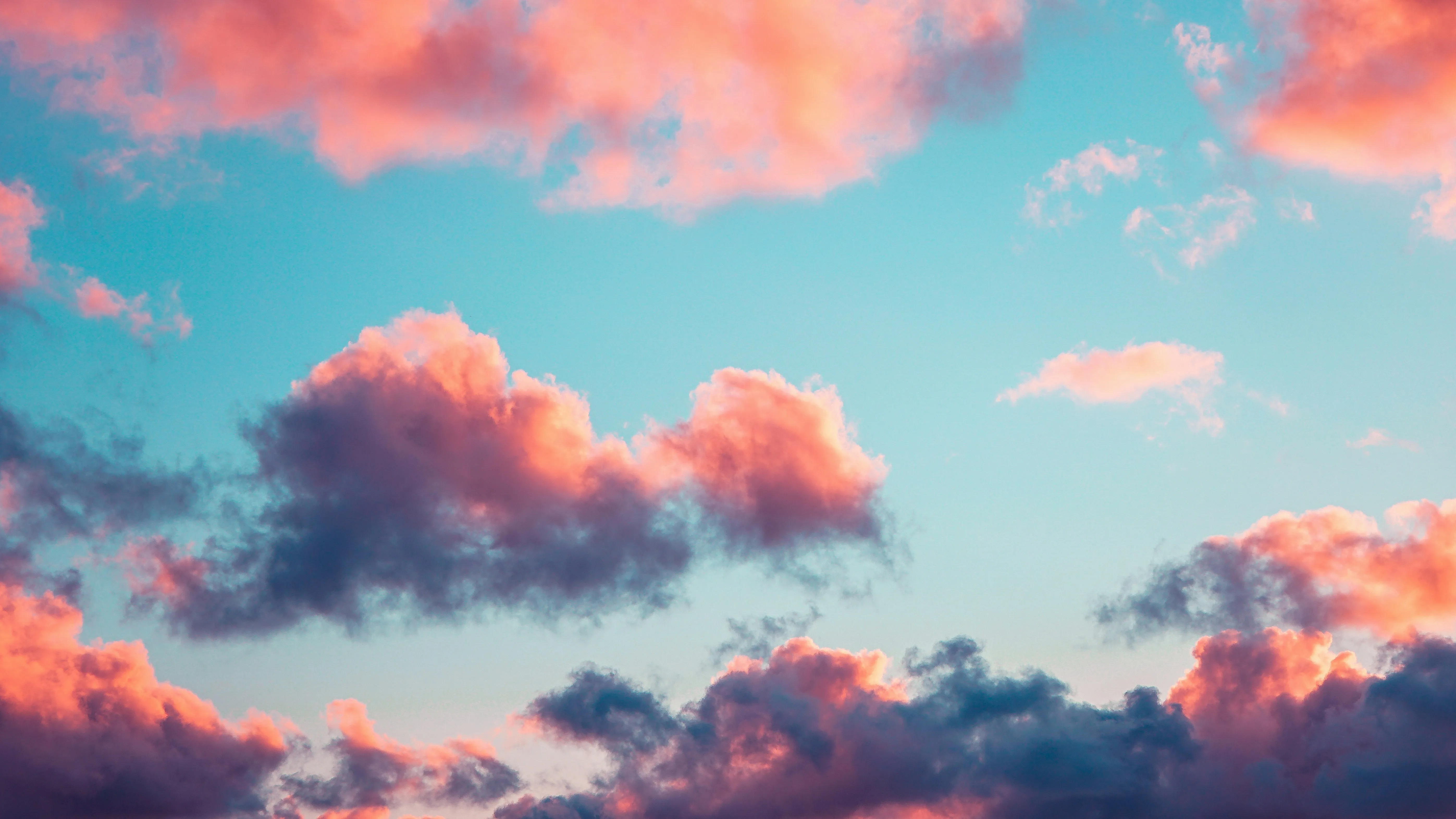 Vibrant Pink Clouds Floating in a Calm Evening Sky Image