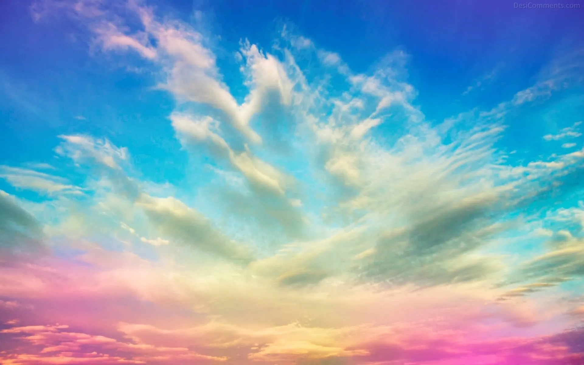 Vibrant Sky with Multicolor Clouds at Sunrise Or Sunset