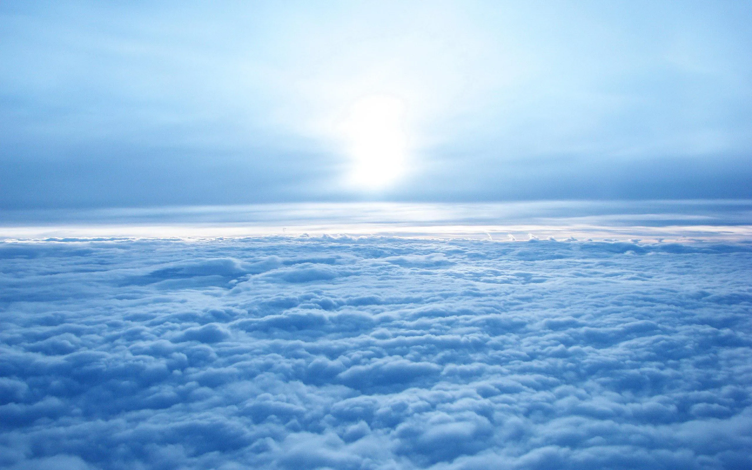 View Above Clouds Showing Soft White Cloud Tops Wallpaper