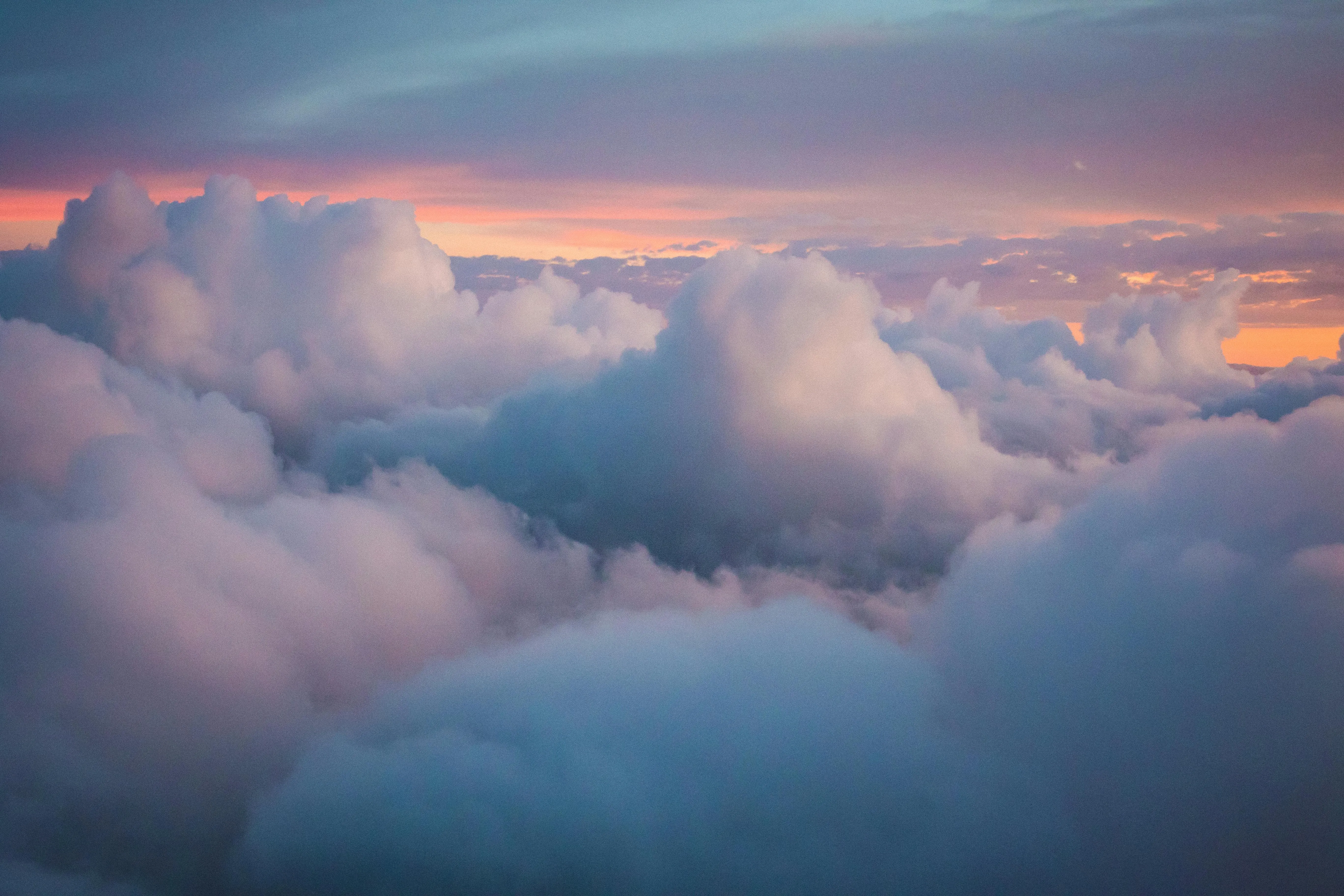 View From Above the Clouds During Beautiful Sunset