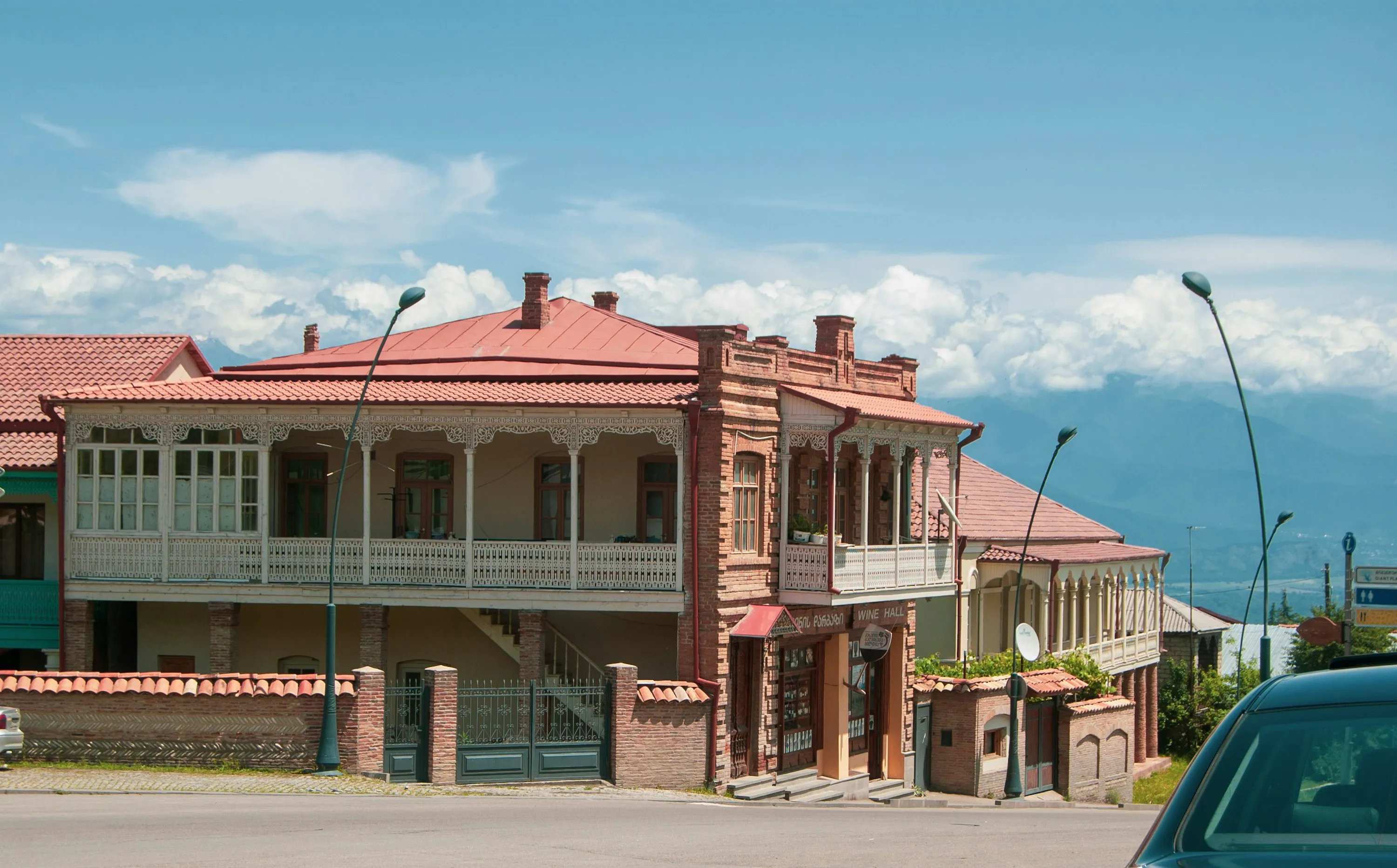 Vintage Building on a Sunny Day with Clear Blue Sky