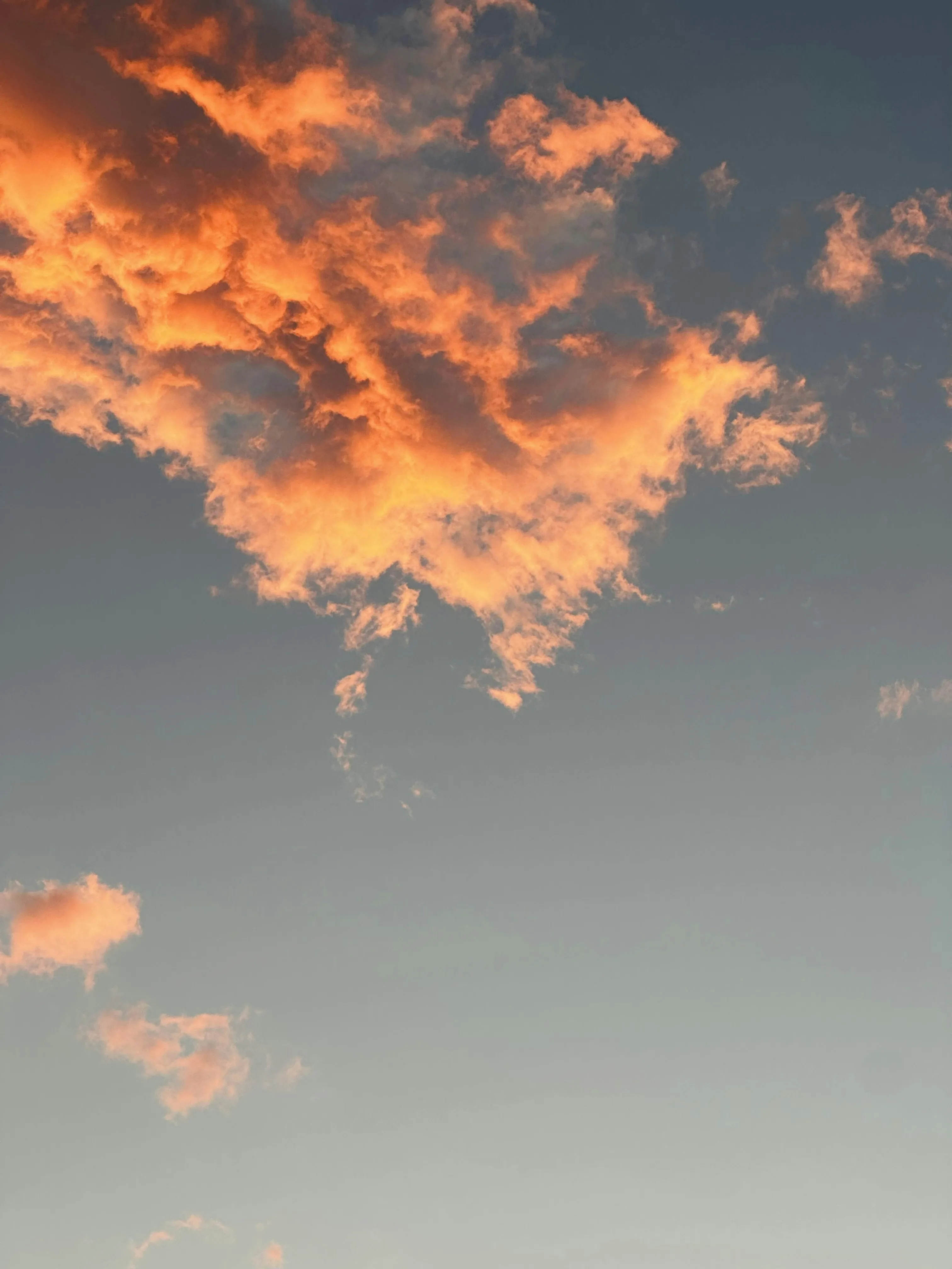 Vivid Orange Clouds in Twilight After Sunset Wallpaper