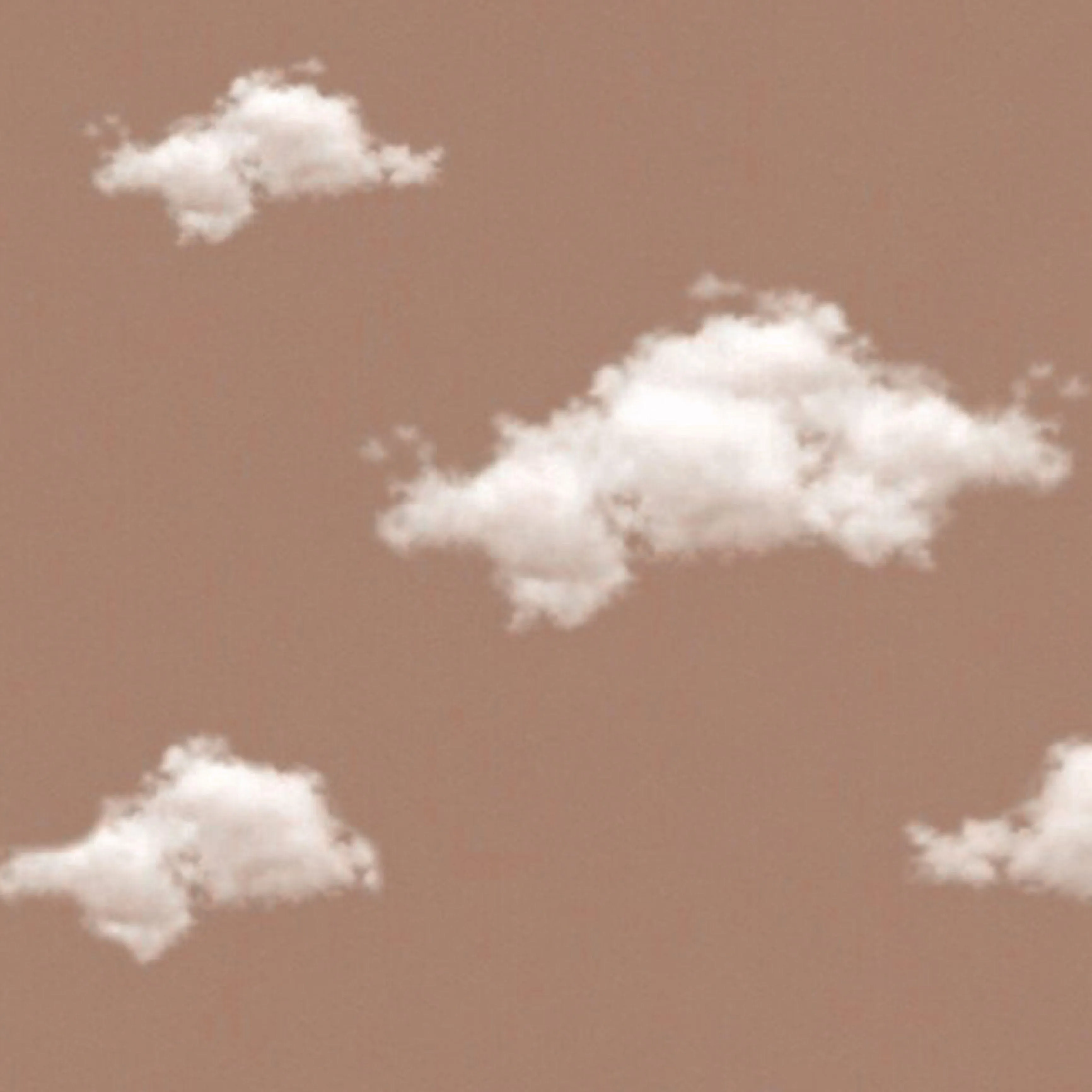 White Clouds Floating in Warm Beige Skyscape Background