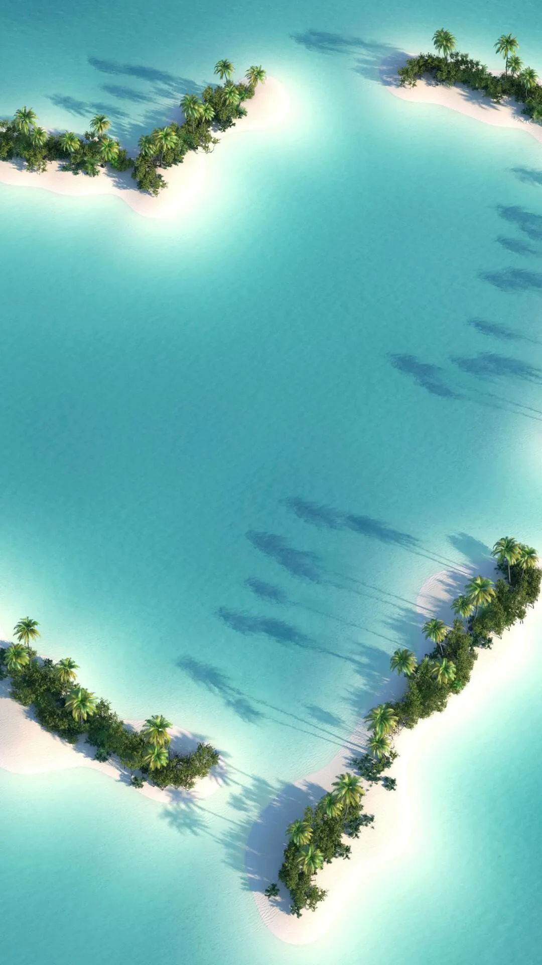 Aerial View of Tropical Islands Surrounded by Turquoise Sea