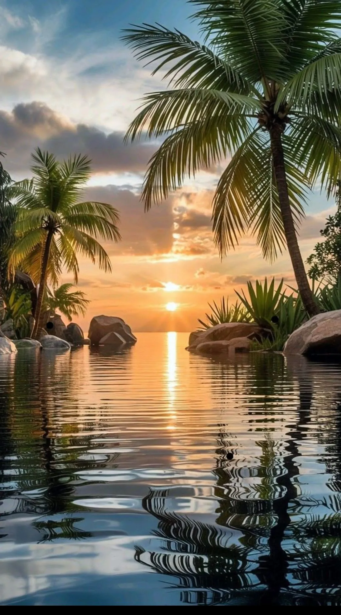 Beach Sunset Nature Mobile Wallpaper HD