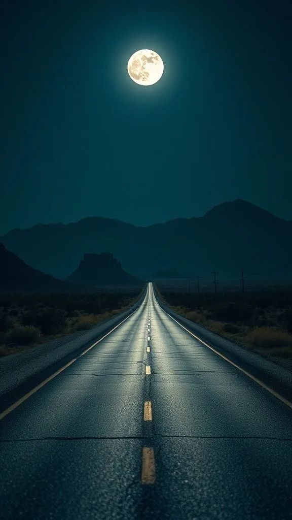 City highway night light trails wallpaper for phone background