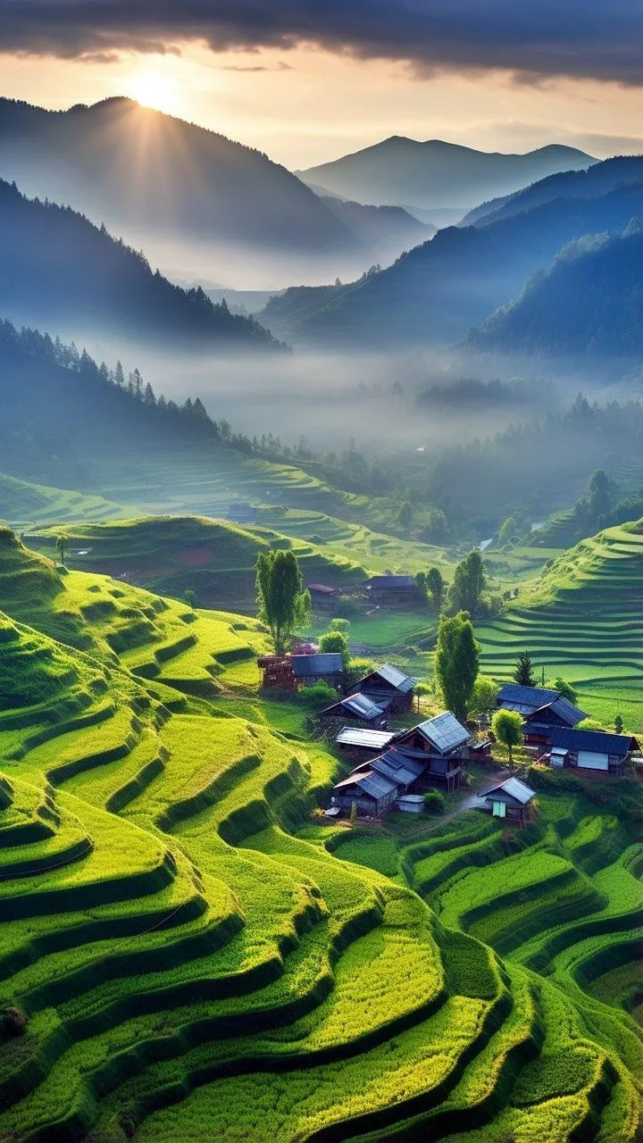 Countryside Fields Nature Mobile Wallpaper in HD