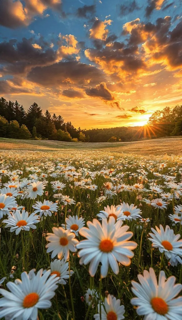 Flower Field Nature Mobile Wallpaper in HD
