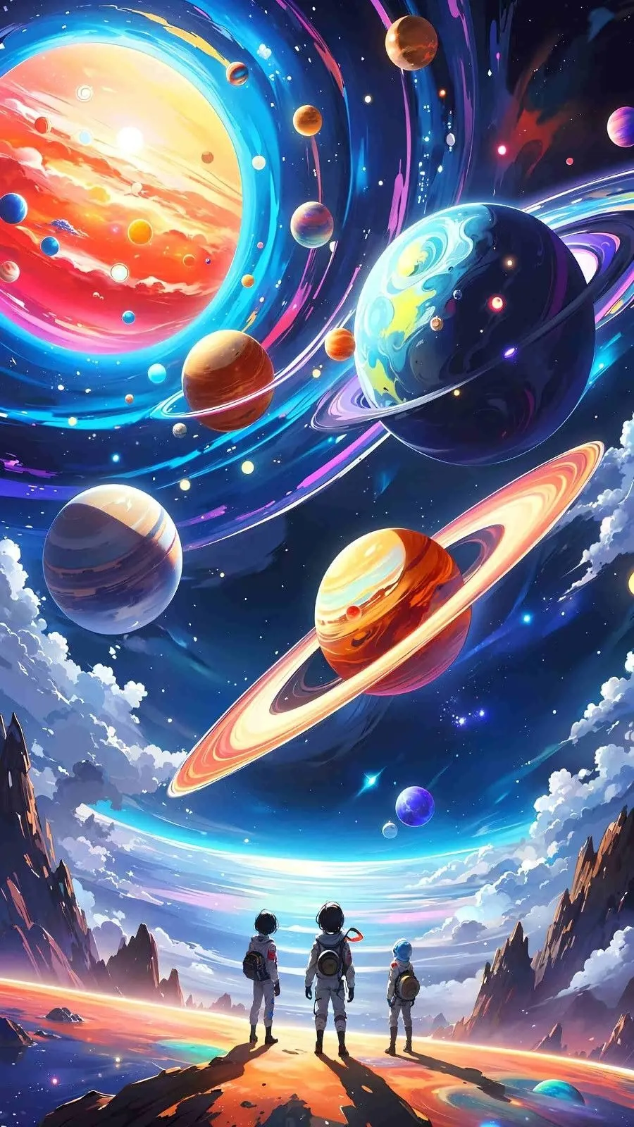 Glowing Galaxy Earth Wallpaper in HD for Phones