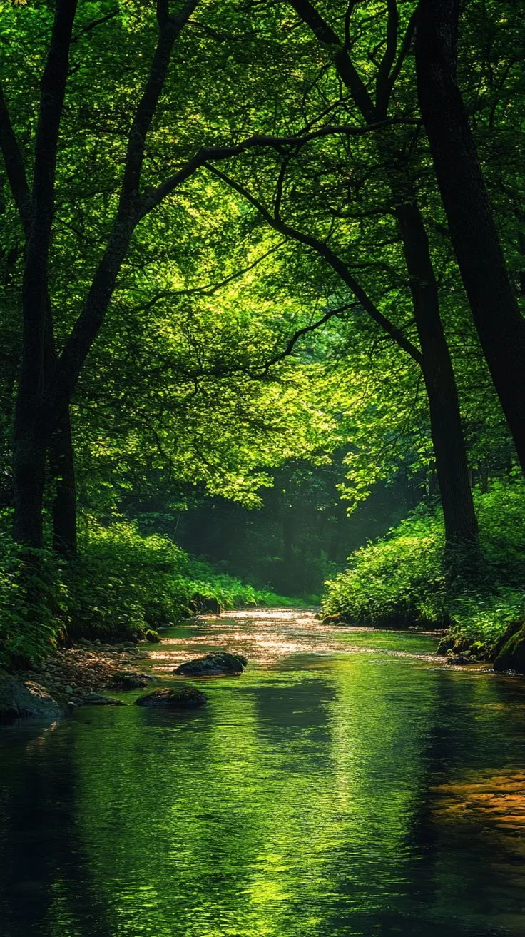 Refreshing Green Forest Mobile Wallpaper HD Download
