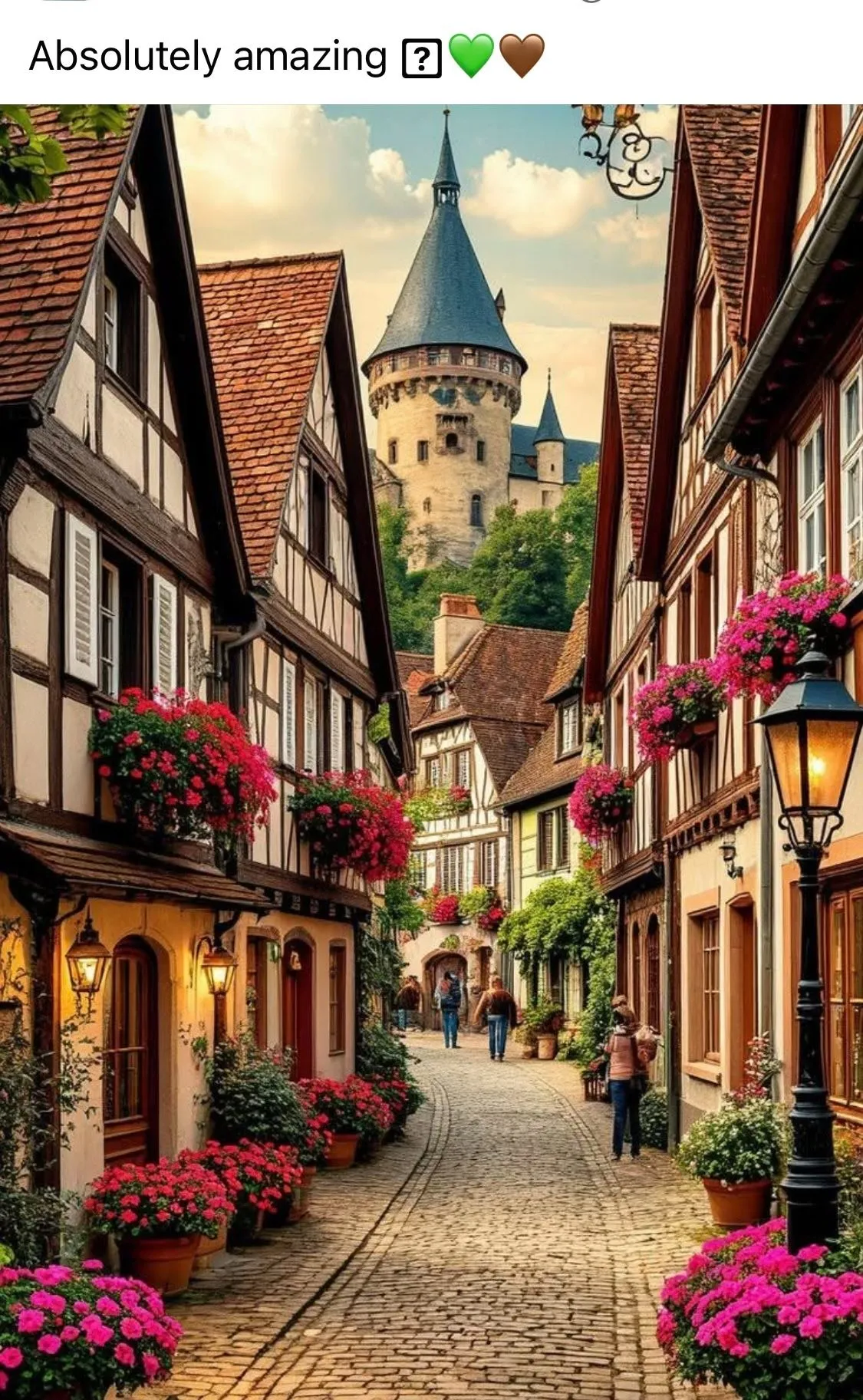 HD wallpaper of European street view with old architecture