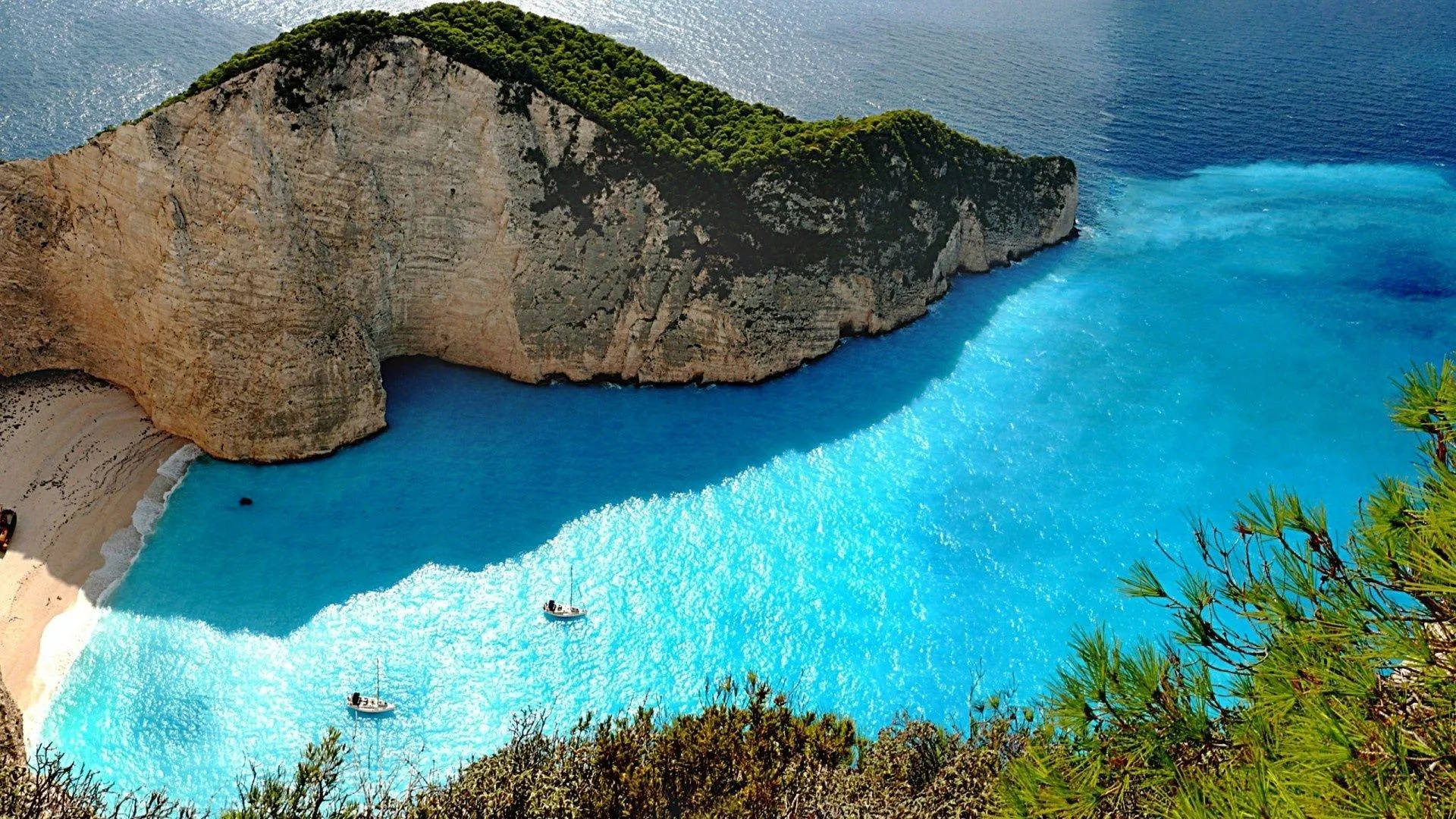 Hidden Bay with Turquoise Waters and Steep Rocky Cliffs