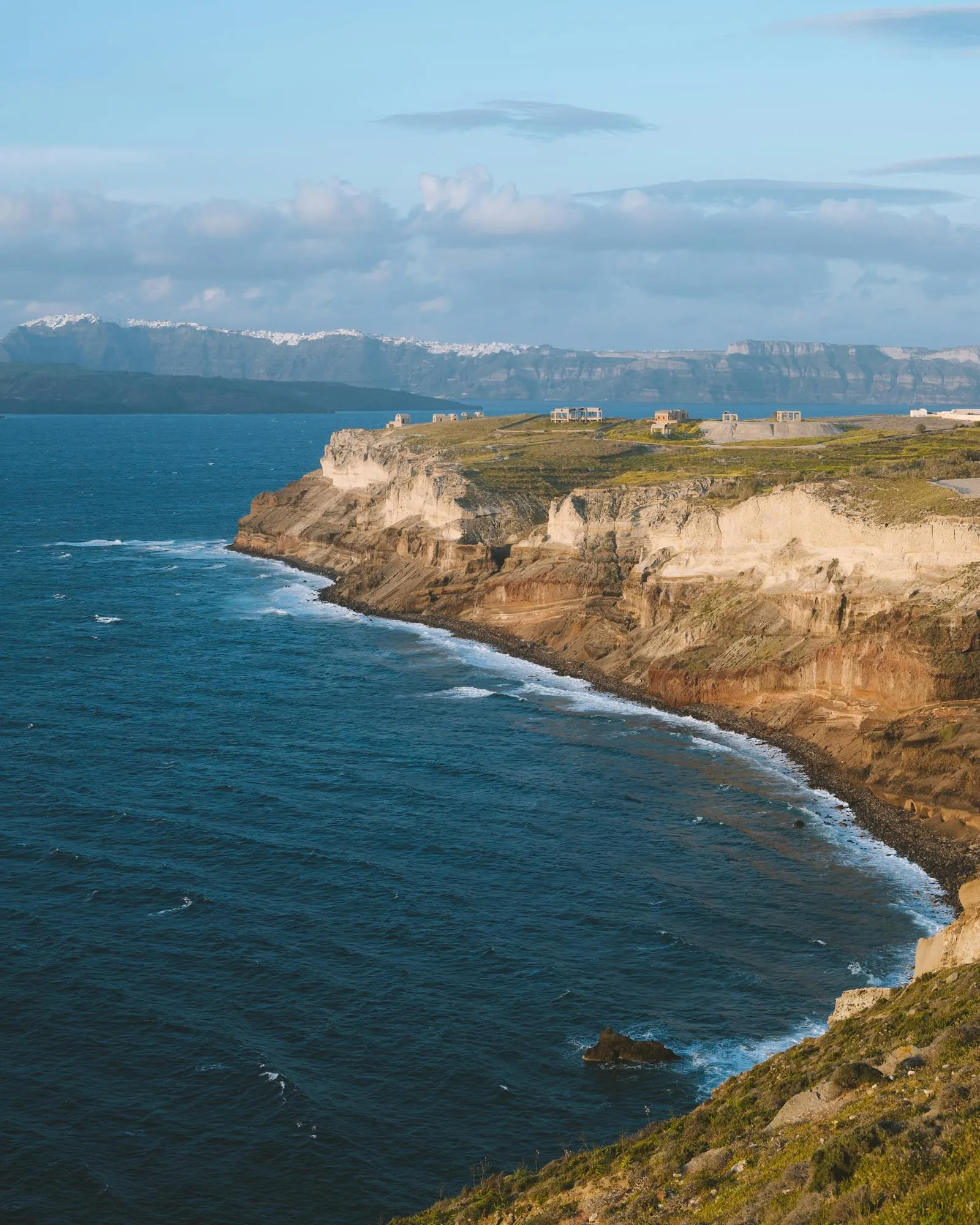 High Coastal View of Cliffs and Deep Blue Ocean Wallpaper
