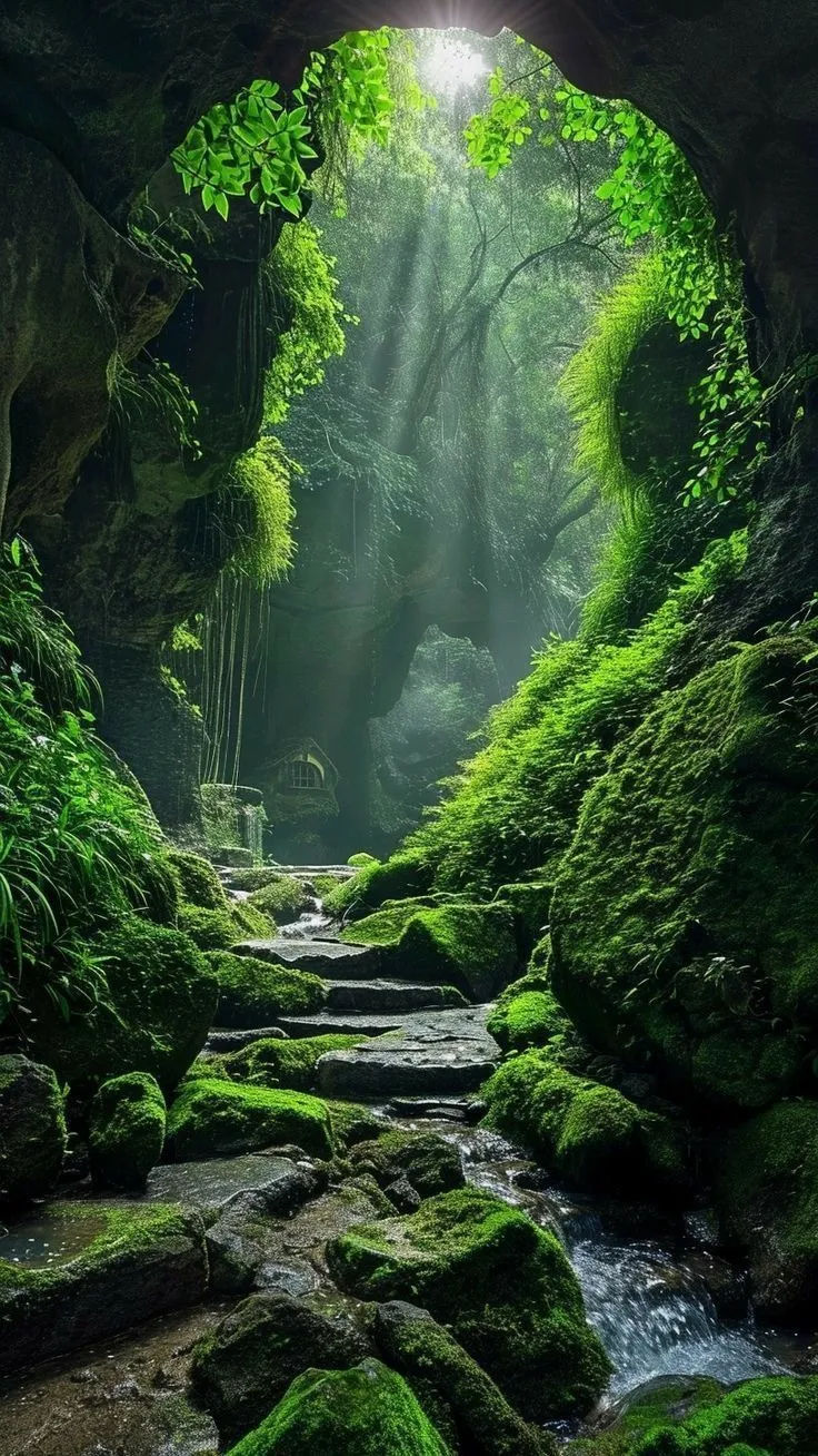 Misty Forest Nature Mobile Wallpaper in HD
