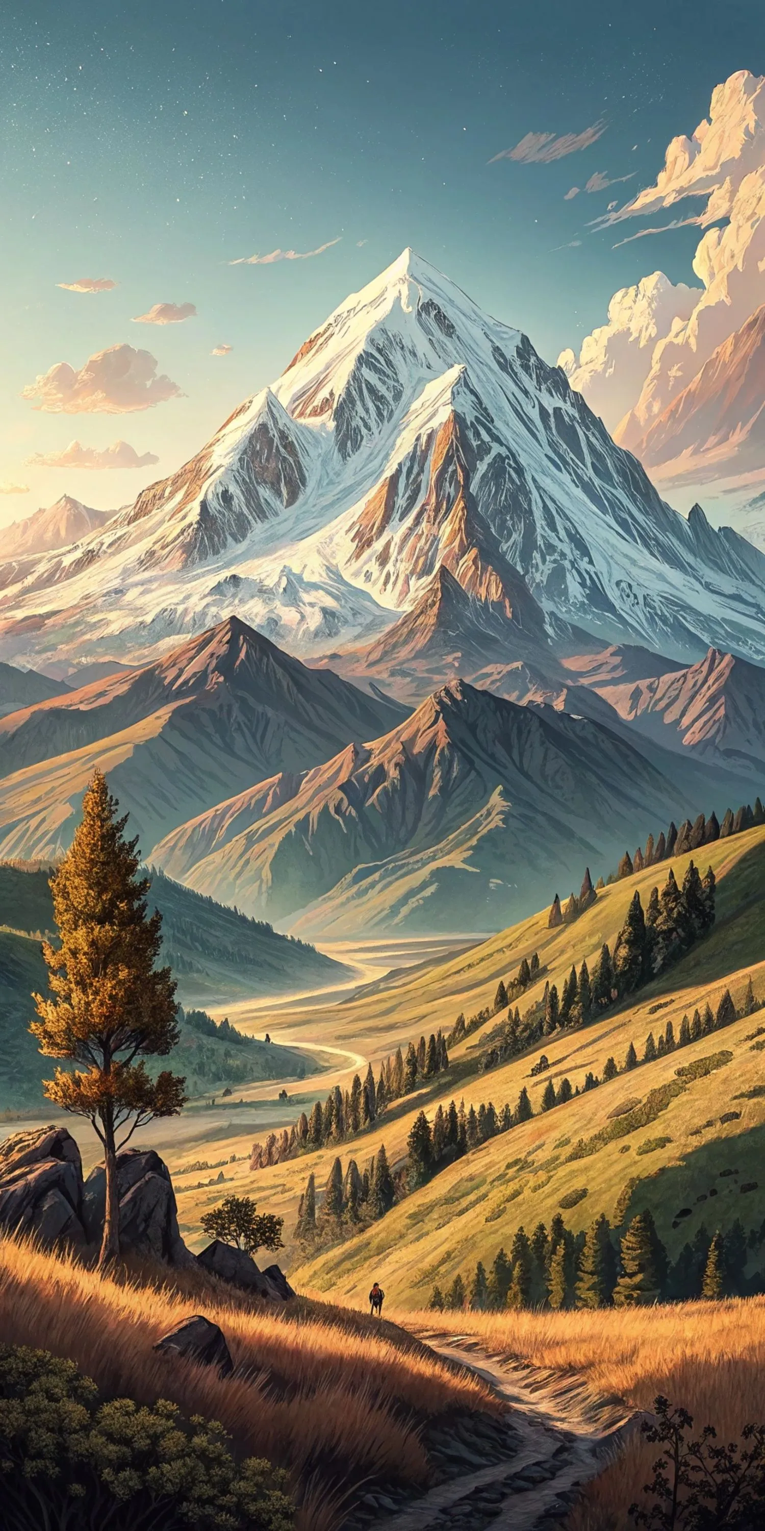 Mountain Wallpapers Radiant Golden Peaks