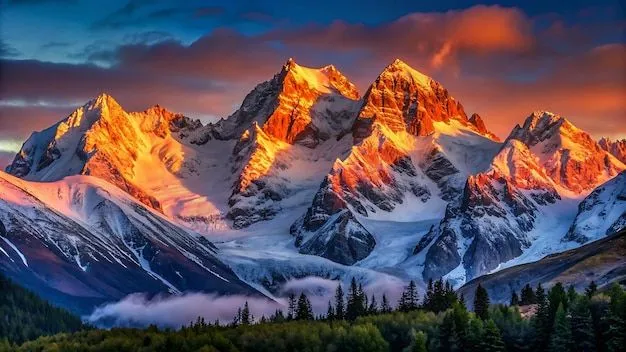 Mountain Wallpapers Falling Snow On Pines