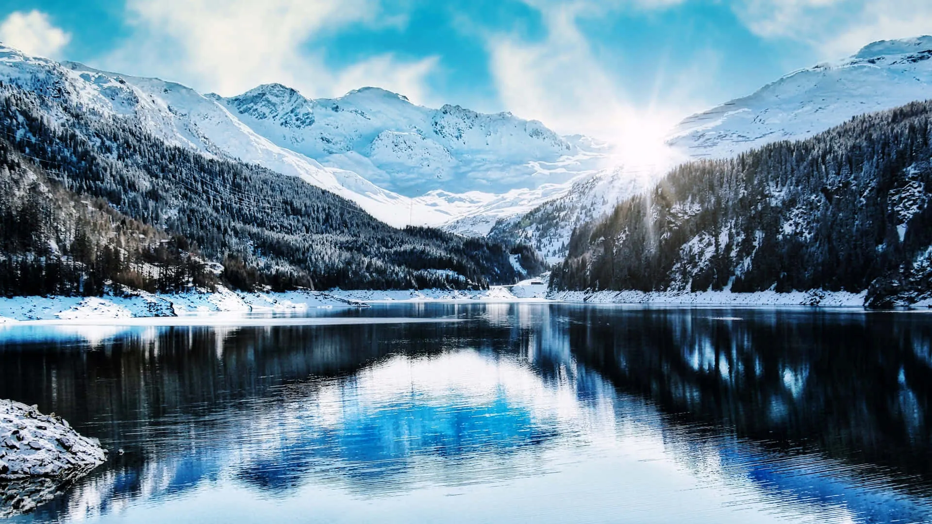 Mountain Wallpapers Icy Stream Winter Scenes