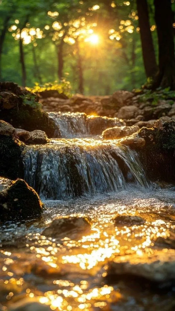 Serene River Flow Nature Wallpaper for Mobile HD