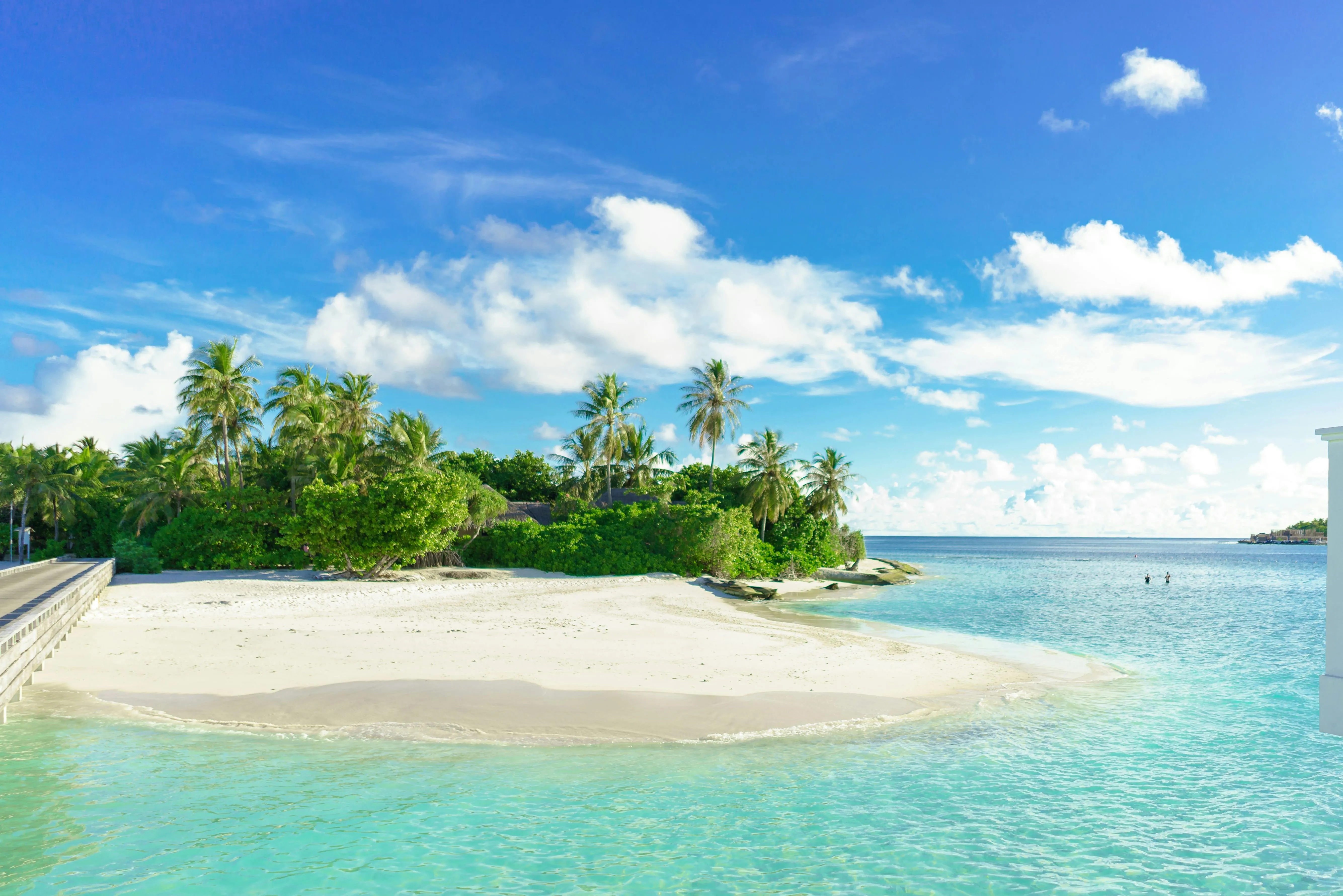 Small Tropical Island with Blue Sky Download Free Wallpaper