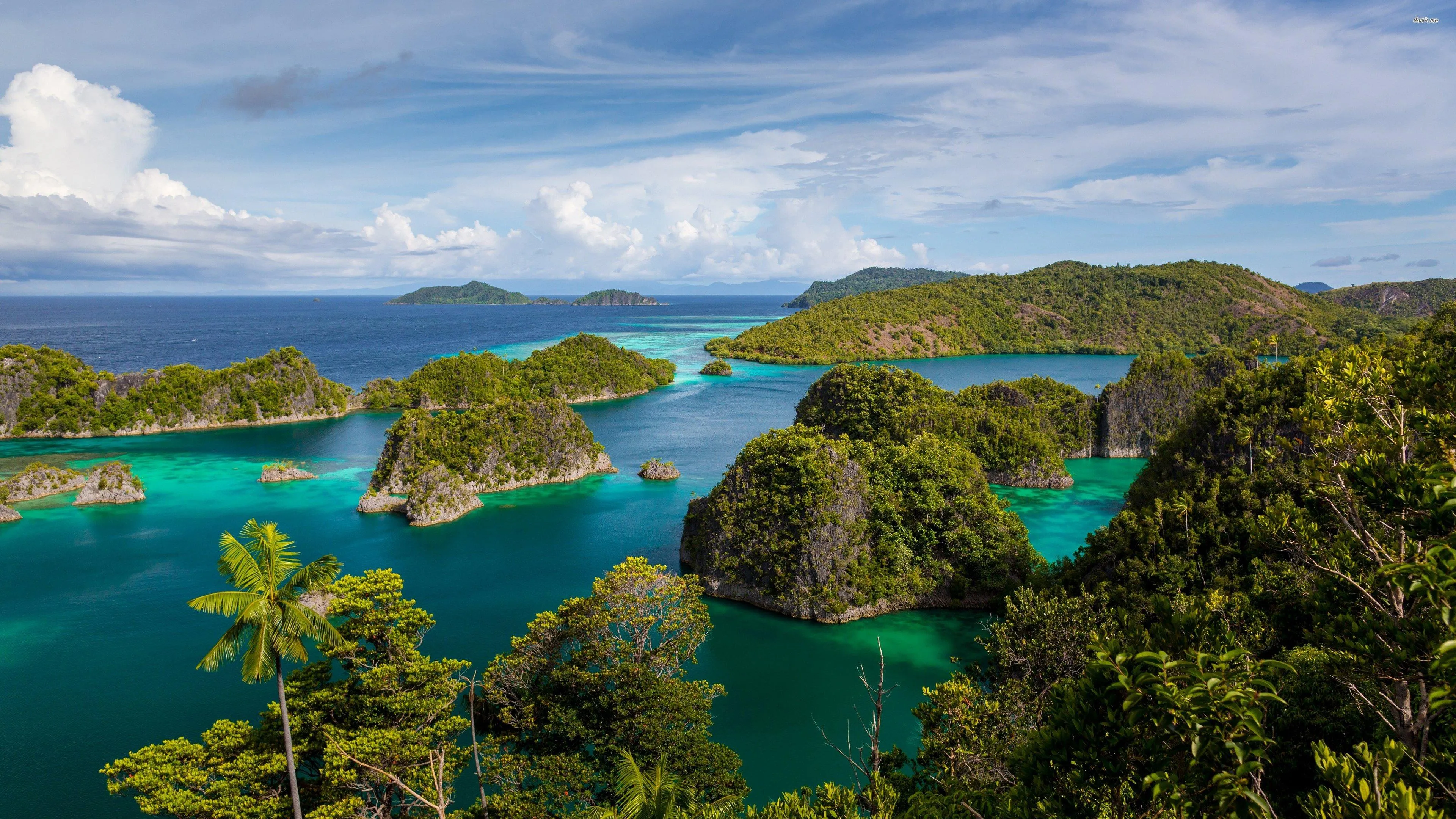 Stunning Islands with Greenery in the Clear Blue Sea