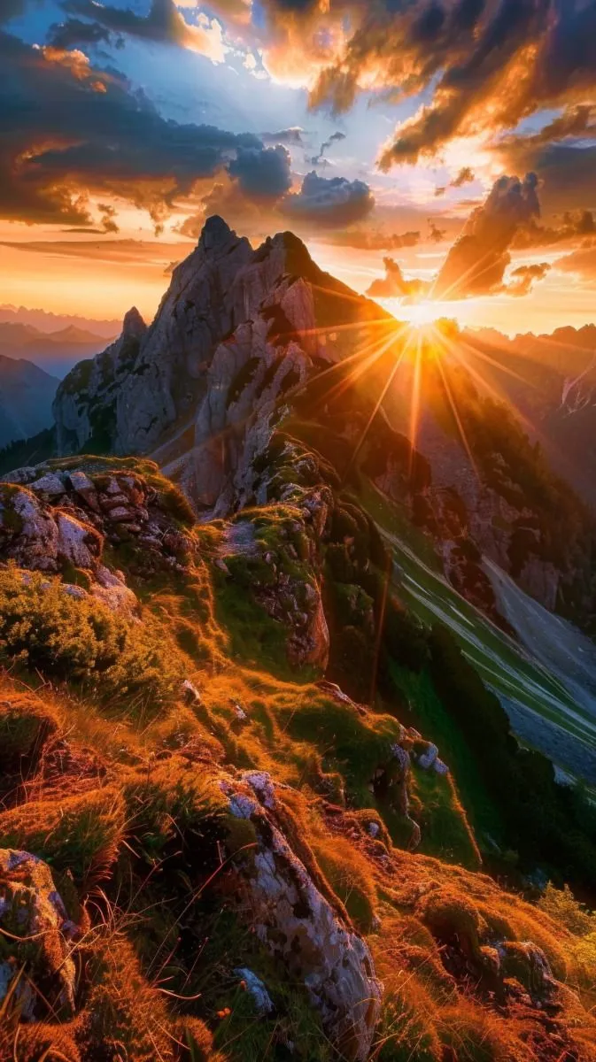 Sunrise in the Mountains Mobile Nature Wallpaper HD
