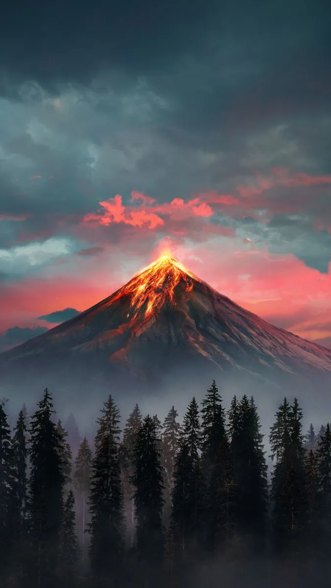 Volcano Landscape Mobile Nature Wallpaper in HD