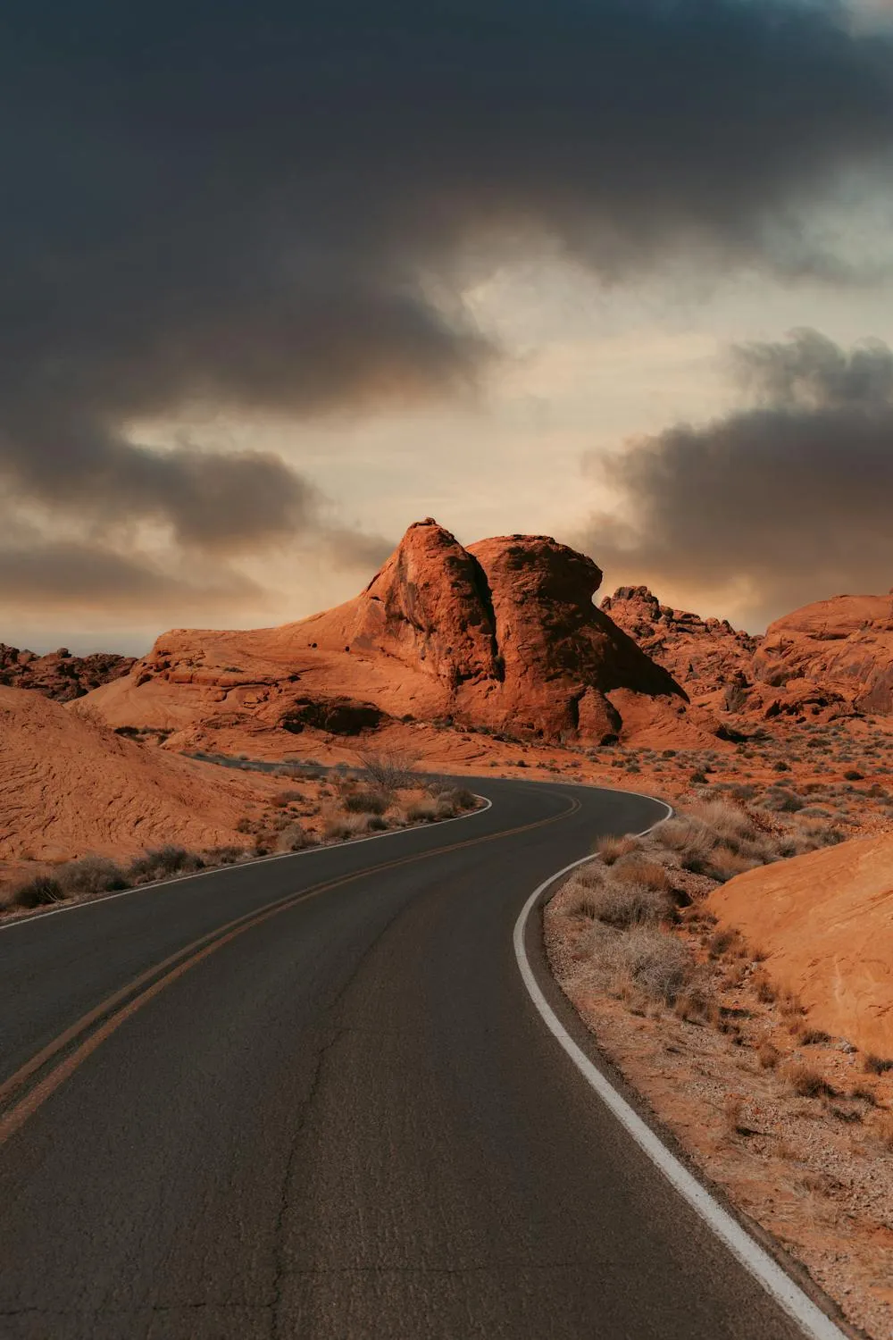 Winding Road Through Red Desert HD Wallpaper