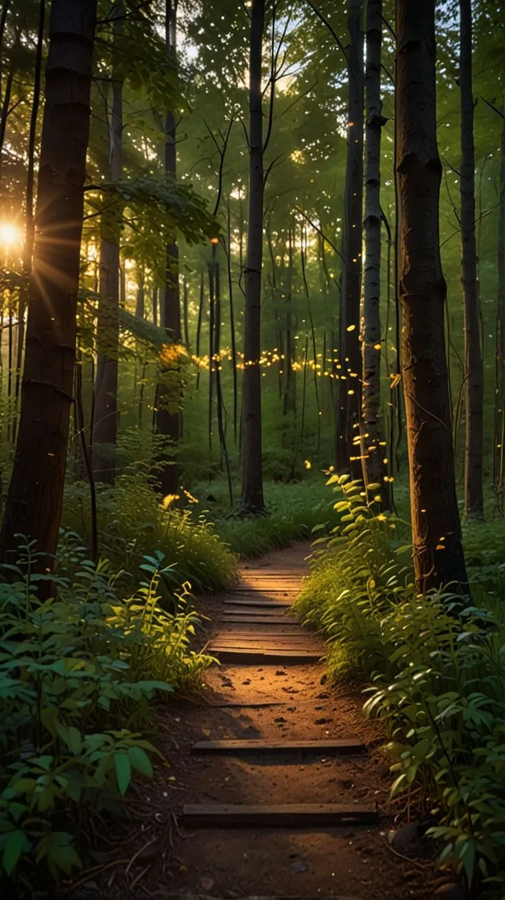 Path Through the Woods Mobile Nature Wallpaper HD