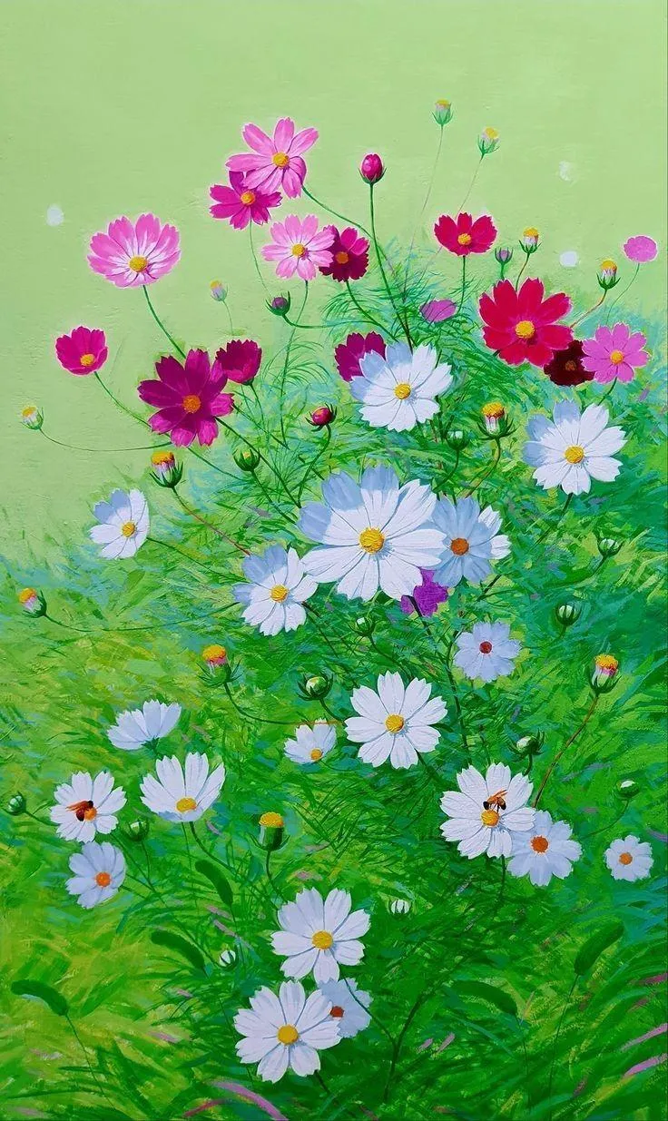 A Field of Flowers Offering a Fresh Peaceful Good Morning