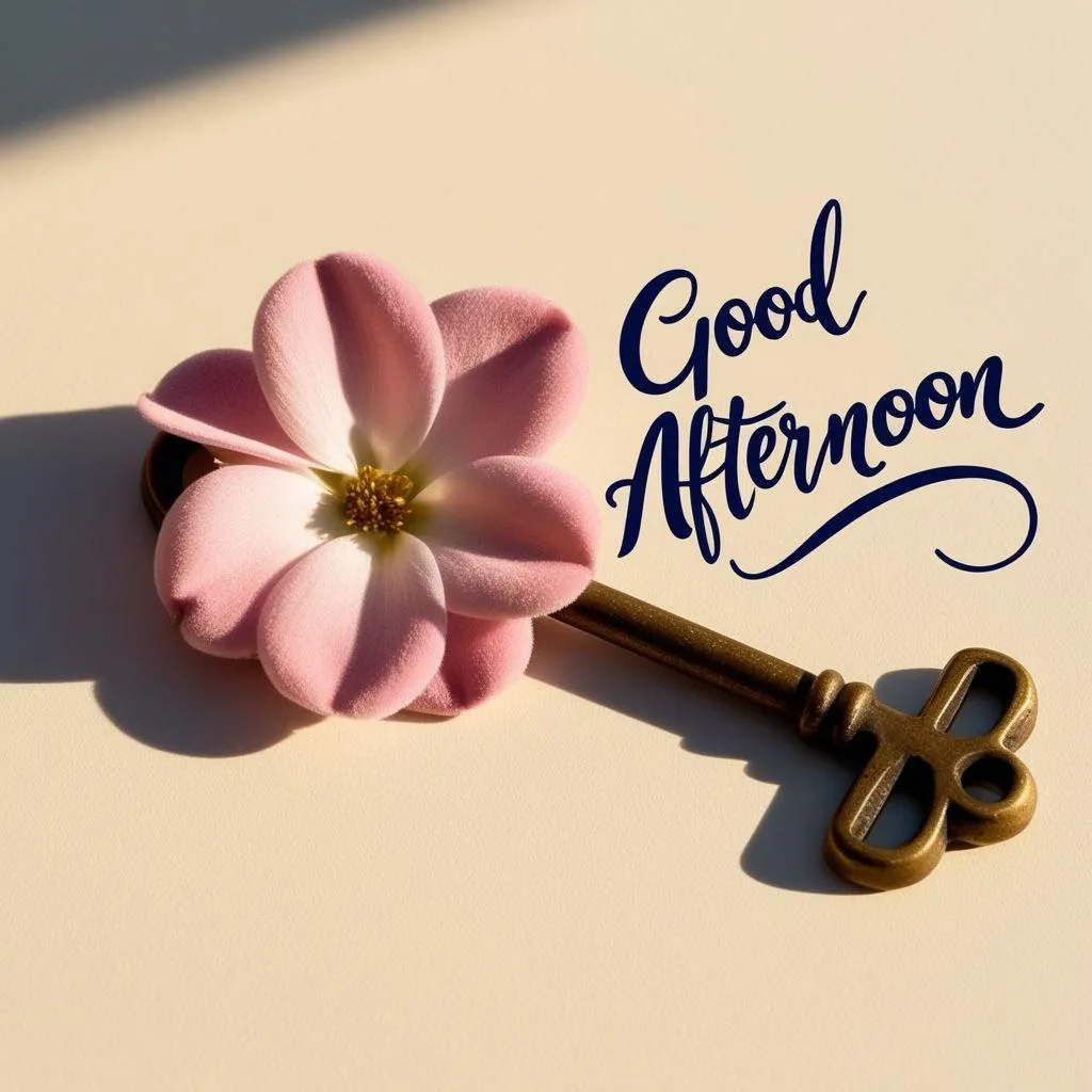 A Peaceful Good Afternoon with Flowers and Gift Box